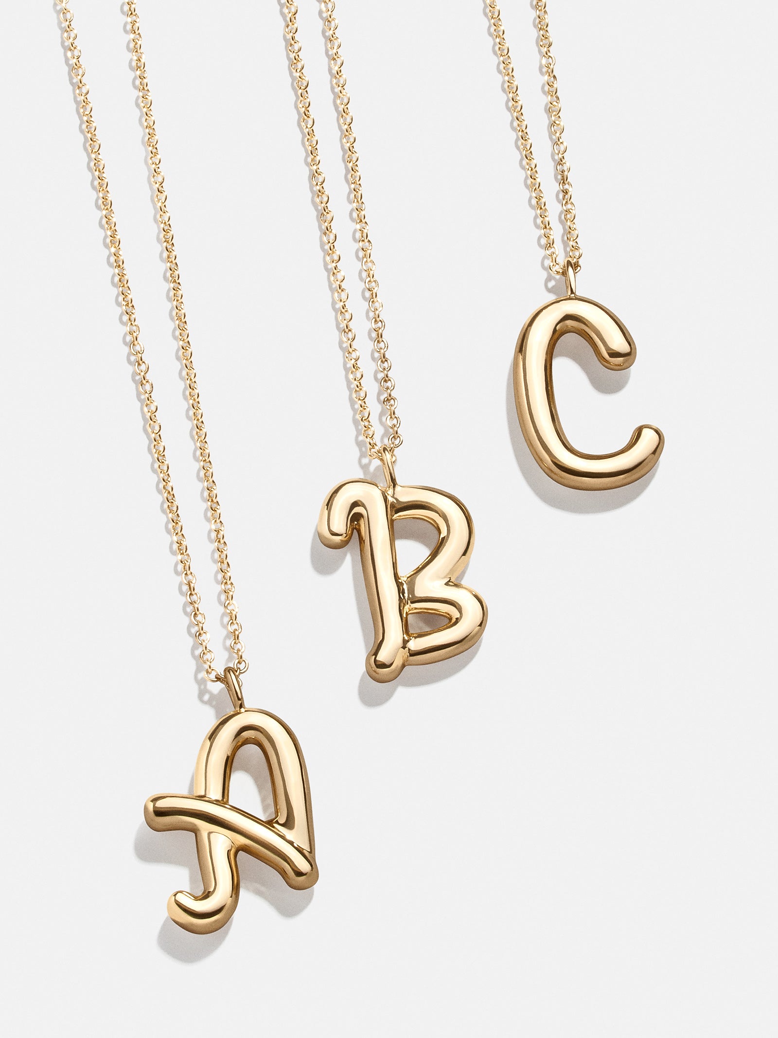 Premium 3D Bubble Script Initial Necklace - Modern Personalized Jewelry