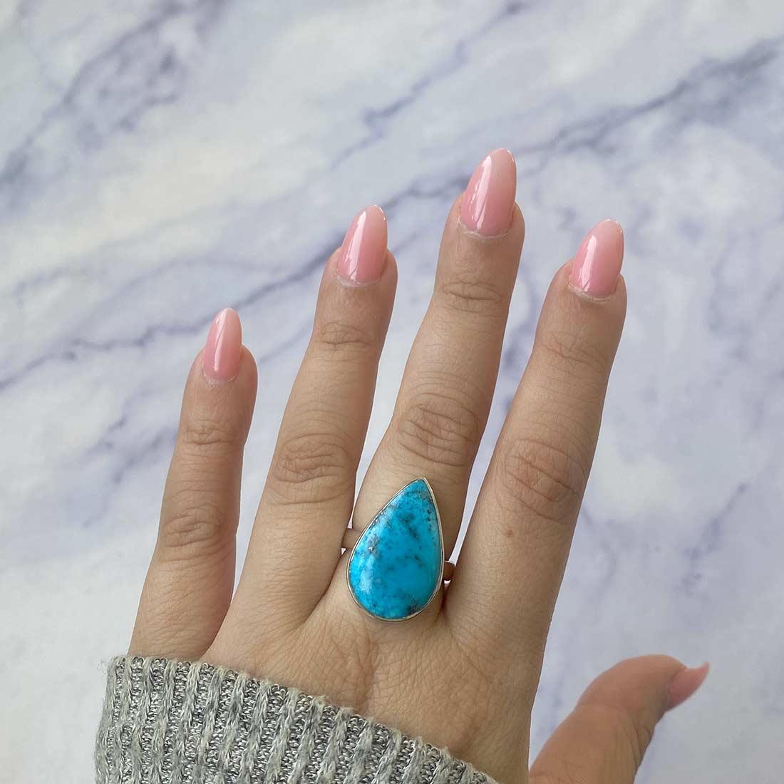 Premium Turquoise Statement Ring - Adjustable Design (TRQ-R-149)