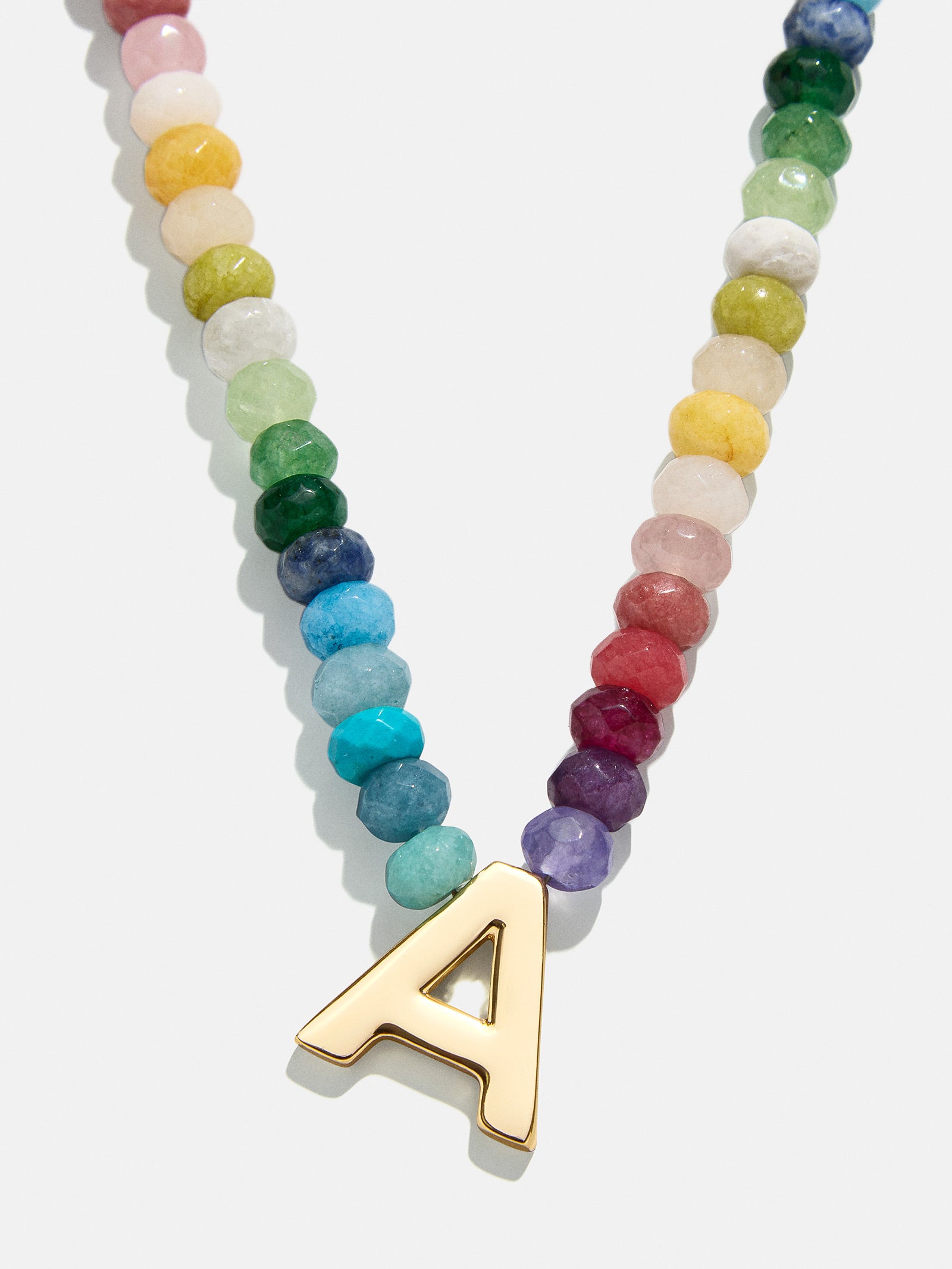 Premium Custom Initial Necklace with Semi-Precious Stones