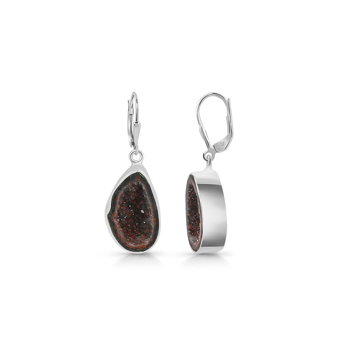 Premium Coconut Geode Statement Earrings - Sagacia Jewelry (CCG-E-5)