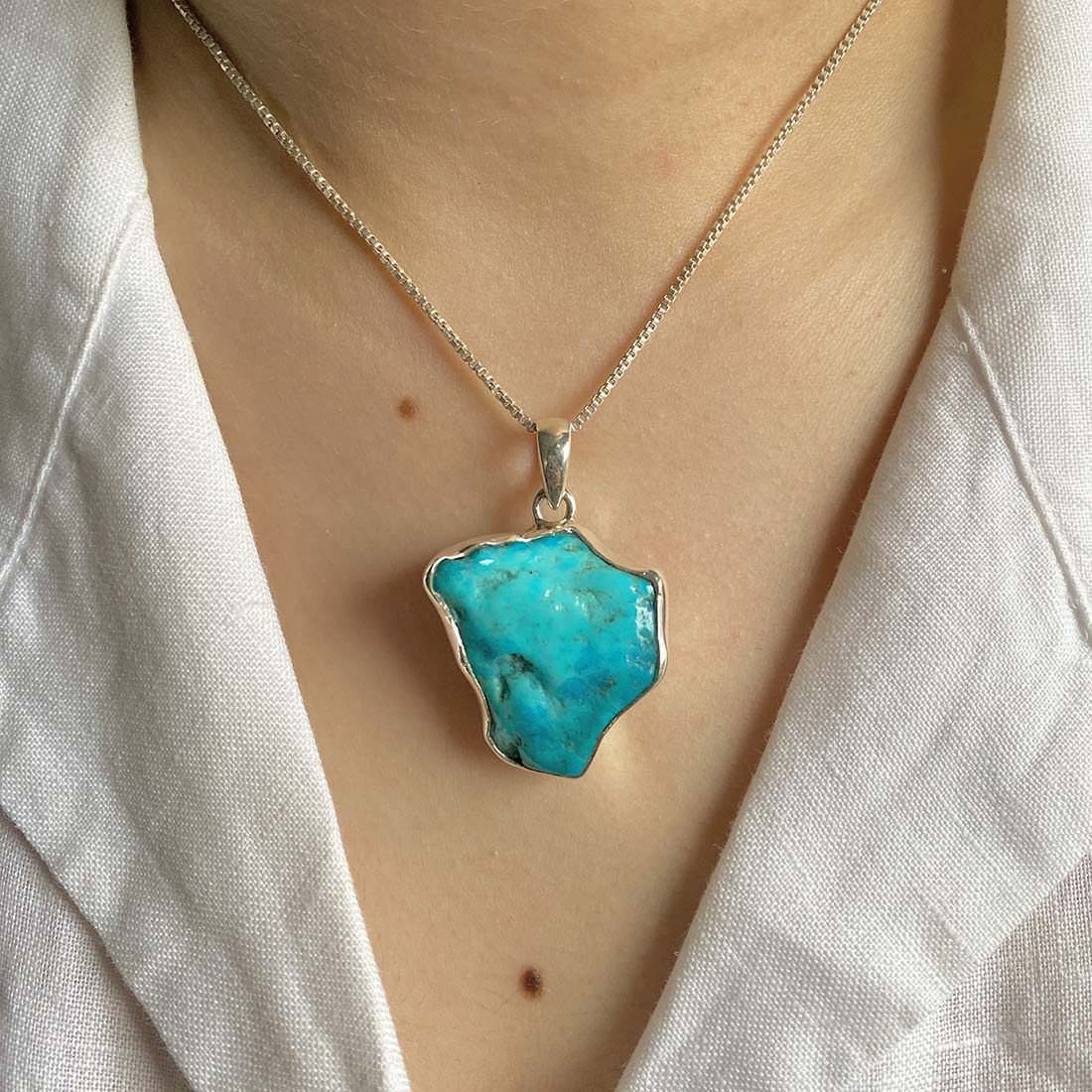 Premium Turquoise Rough Pendant - TRQ-P-65 | Authentic Sagacia Jewelry