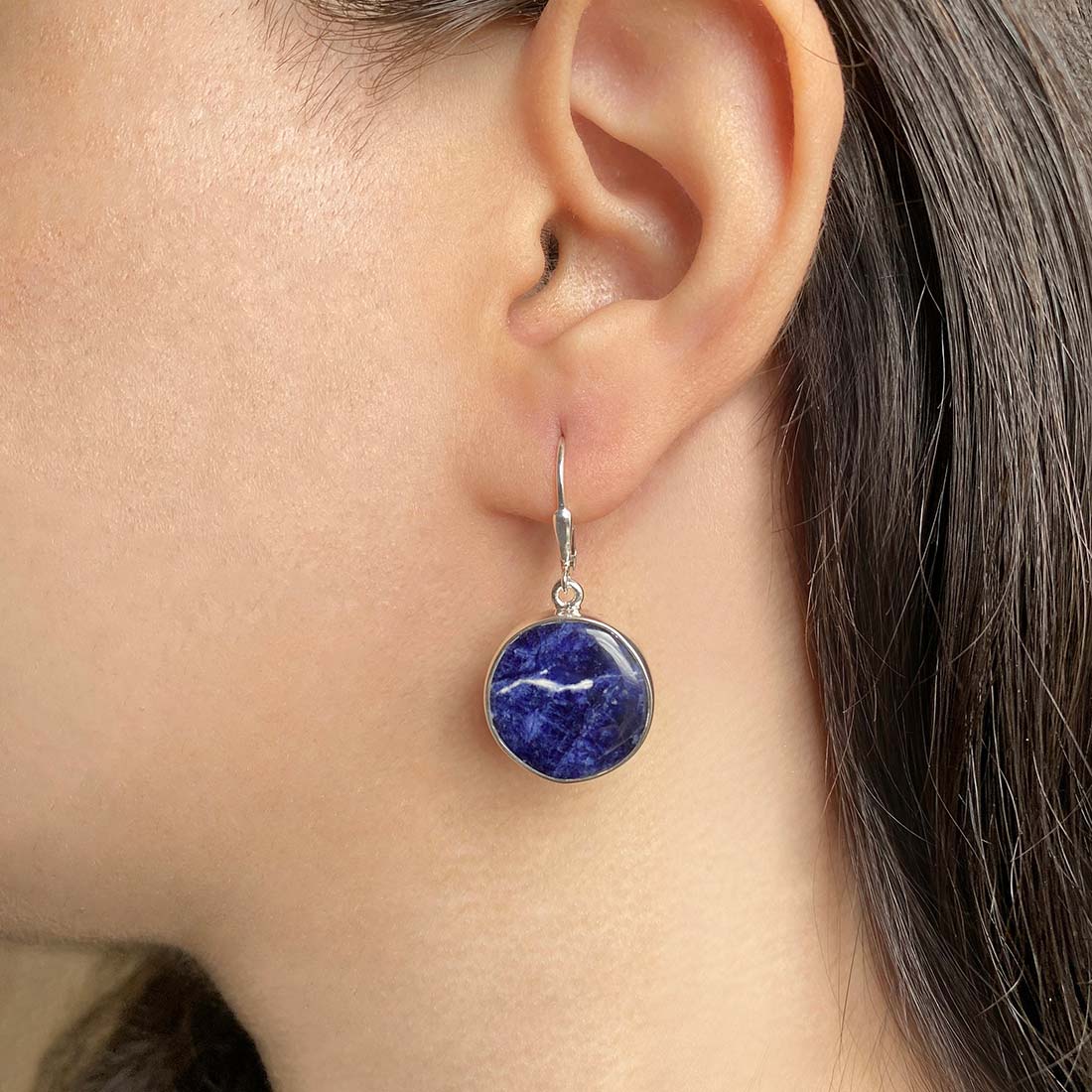 Premium Sodalite Statement Earrings - SDL-E-19