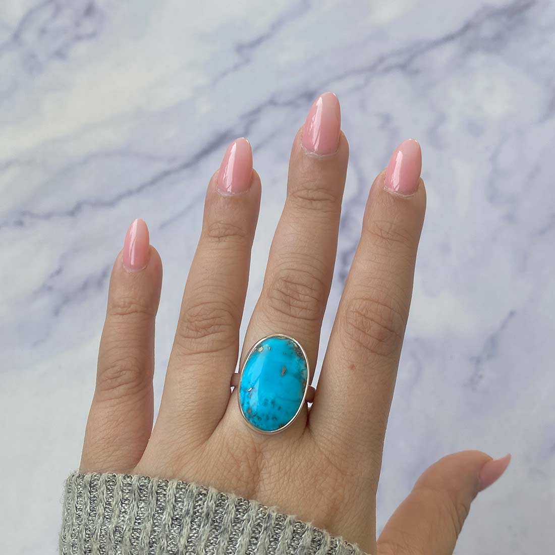 Premium Turquoise Adjustable Ring - Ultimate Statement Piece (TRQ-R-164)