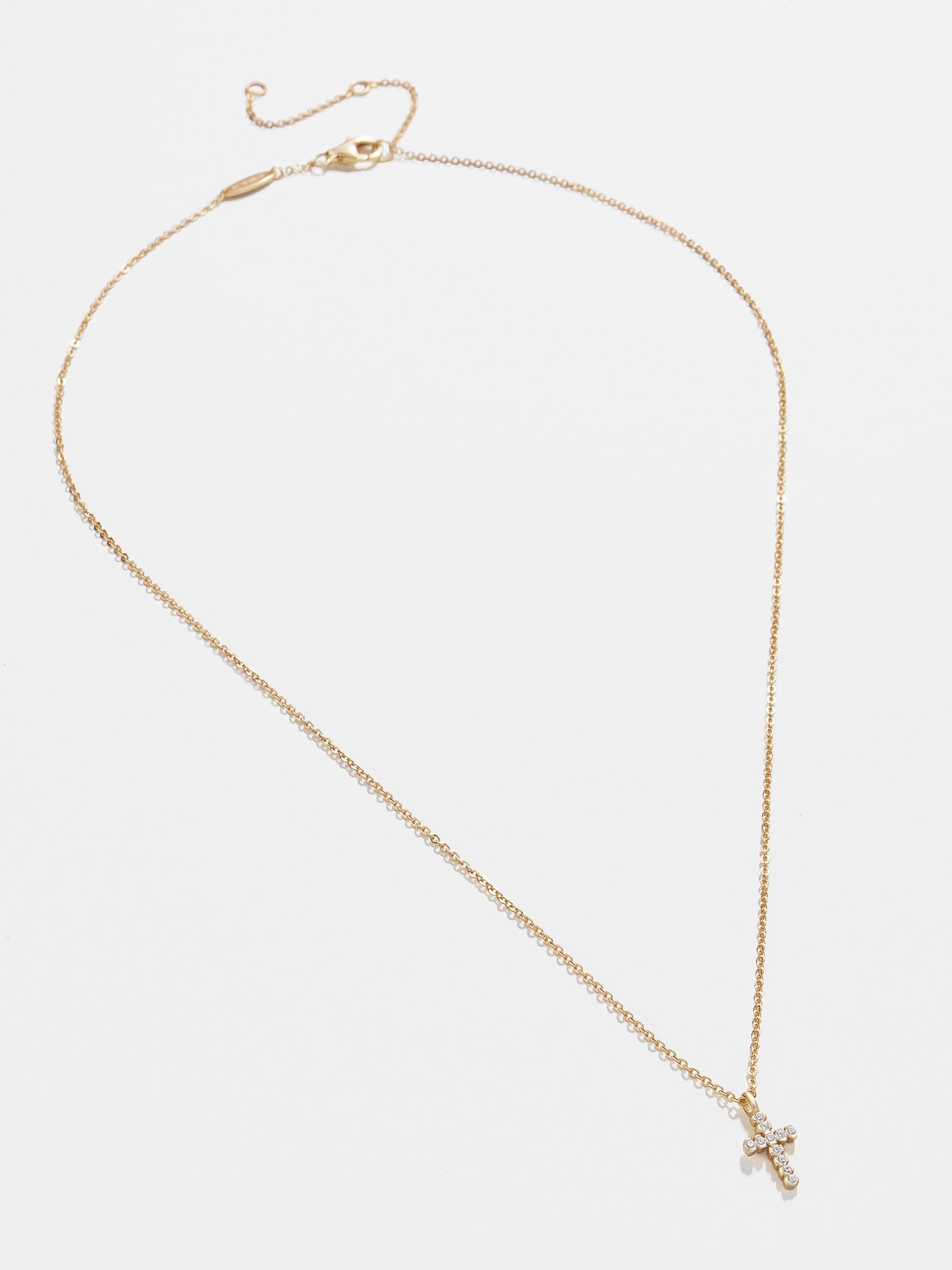 Agape 18K Gold Cross Necklace - Premium Gold/Pavé Design