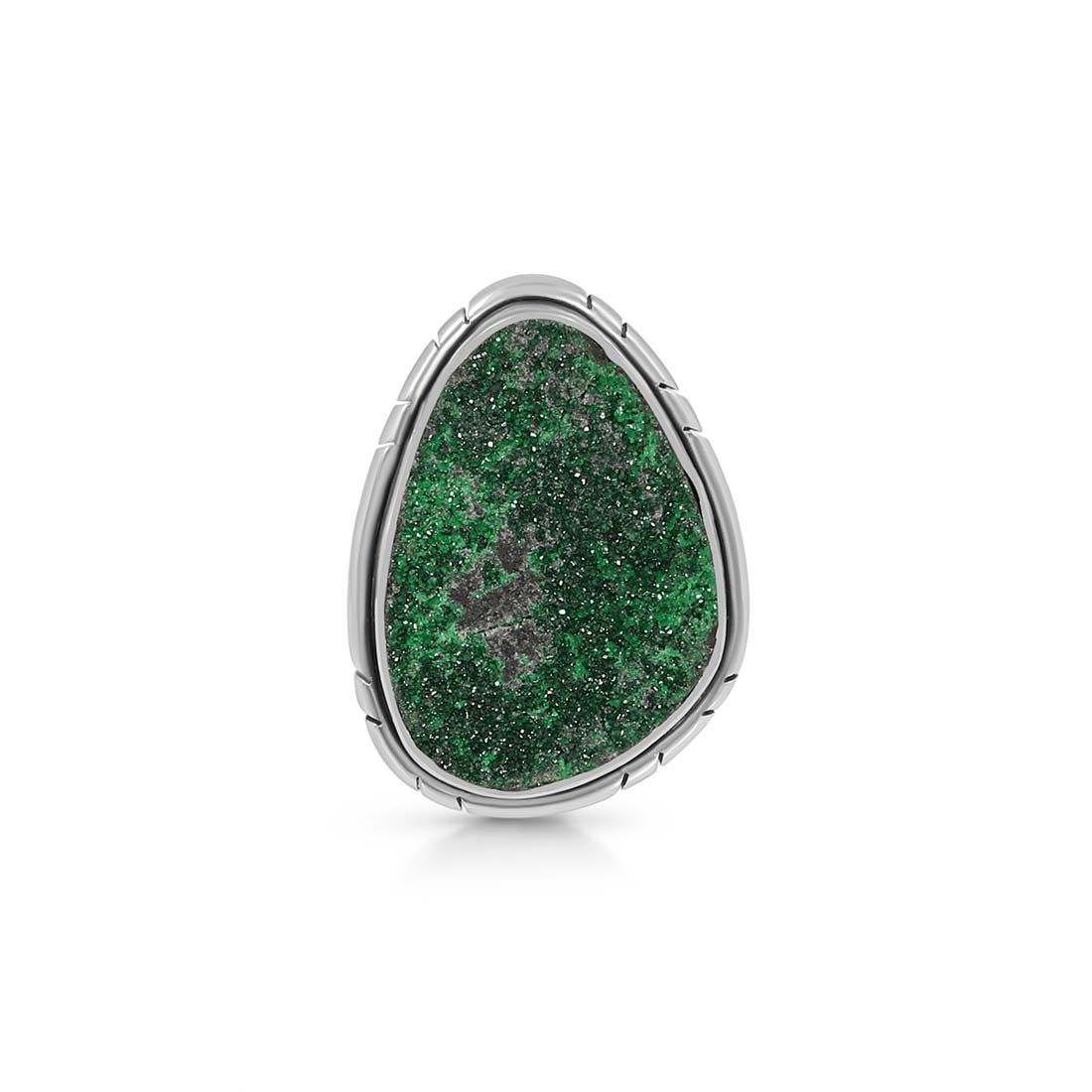 Premium Uvarovite Druzy Statement Ring - UVR-R-1