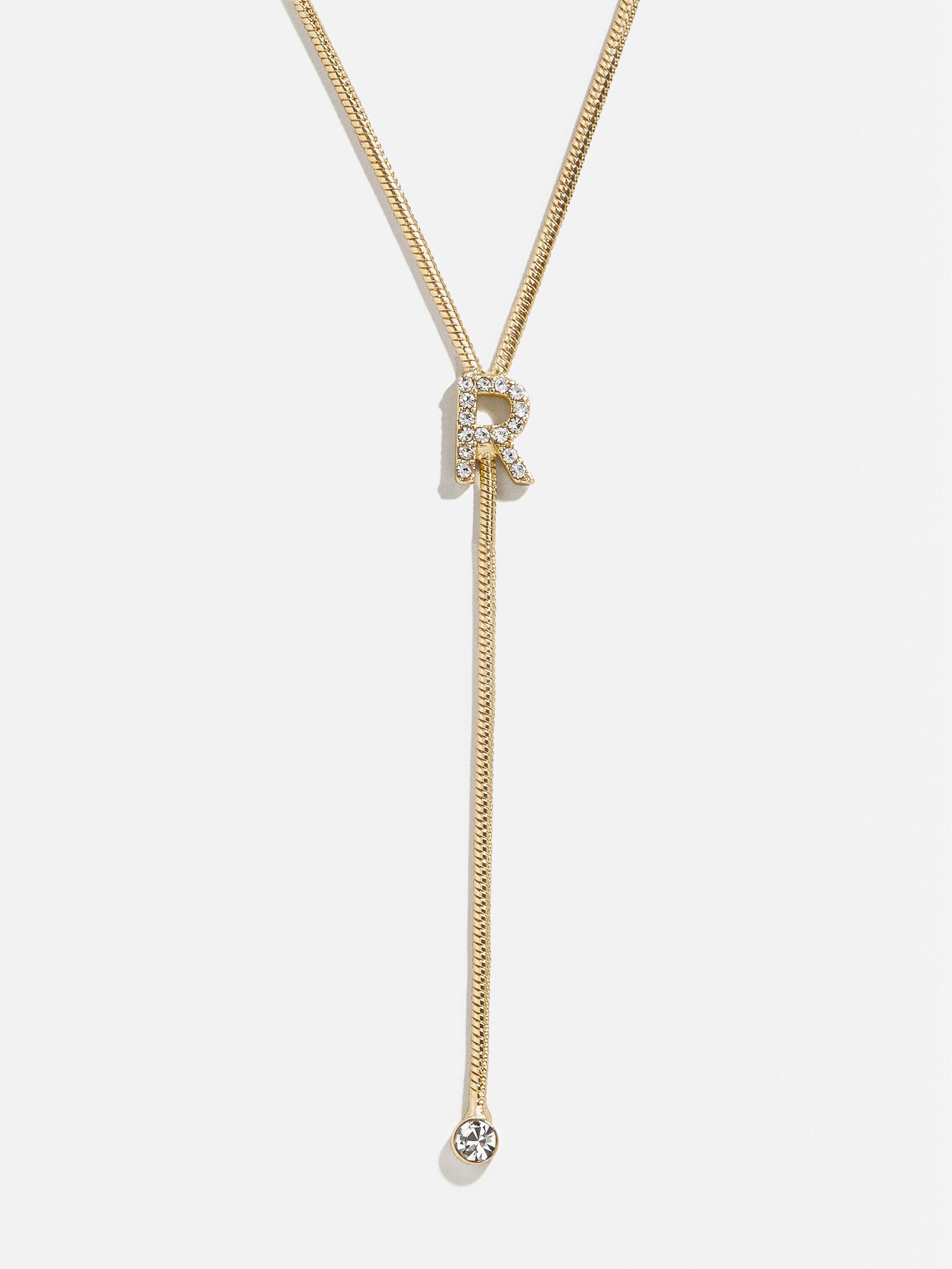Premium Pavé Initial Y-Chain Necklace - Gold Elegance