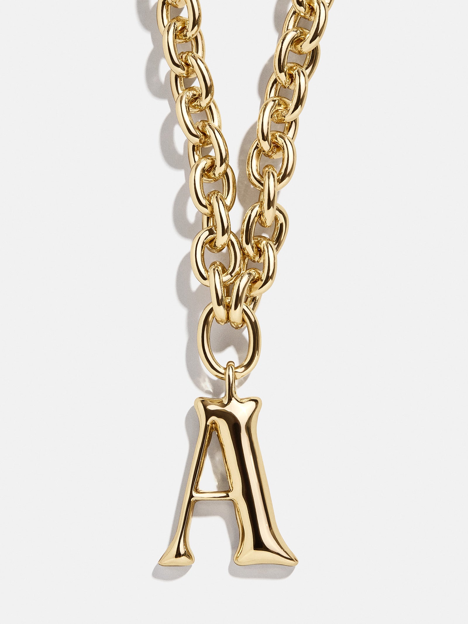 Premium Chunky Charm Initial Necklace - Gold