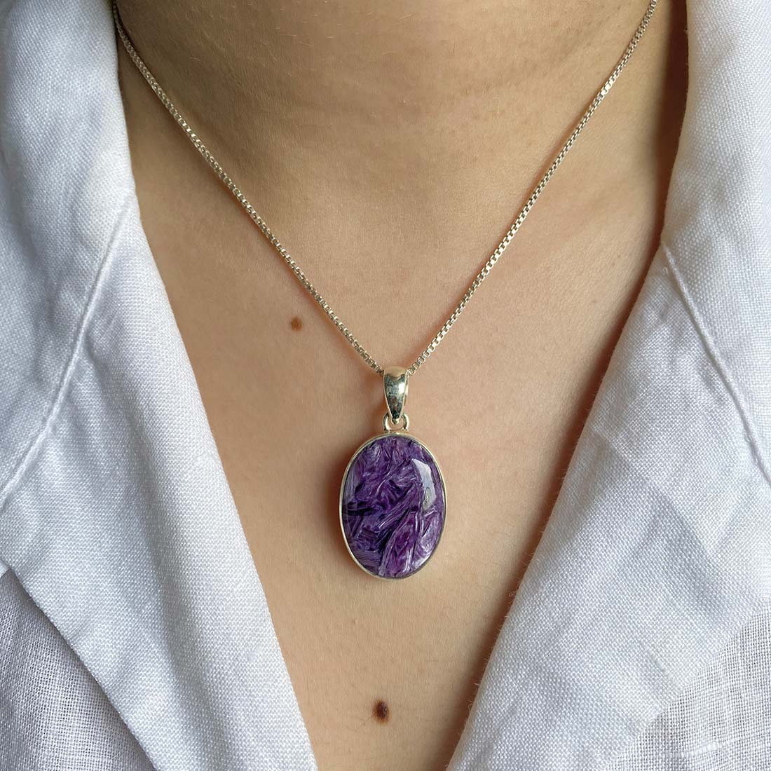 Premium Charoite Statement Pendant - CHR-P-52