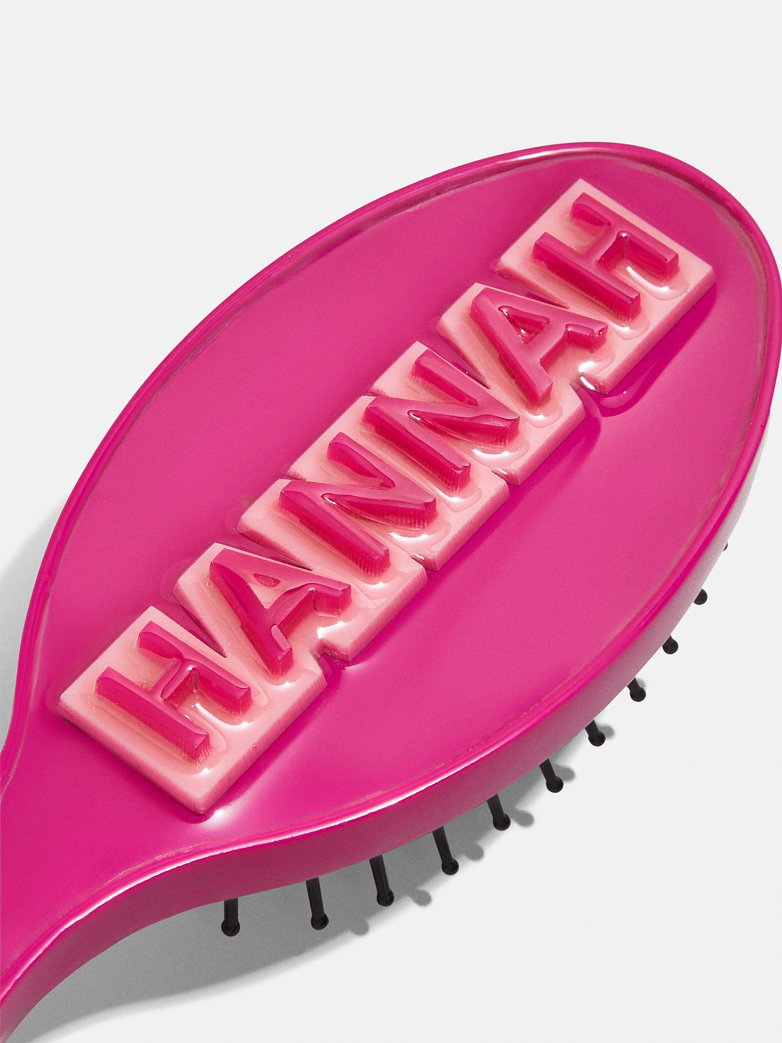 Premium Block Font Mini Personalized Hair Brush - Magenta