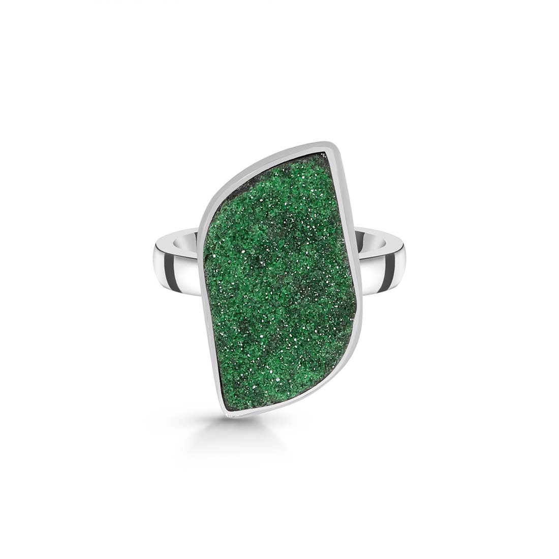 Premium Uvarovite Druzy Statement Ring - UVR-R-30