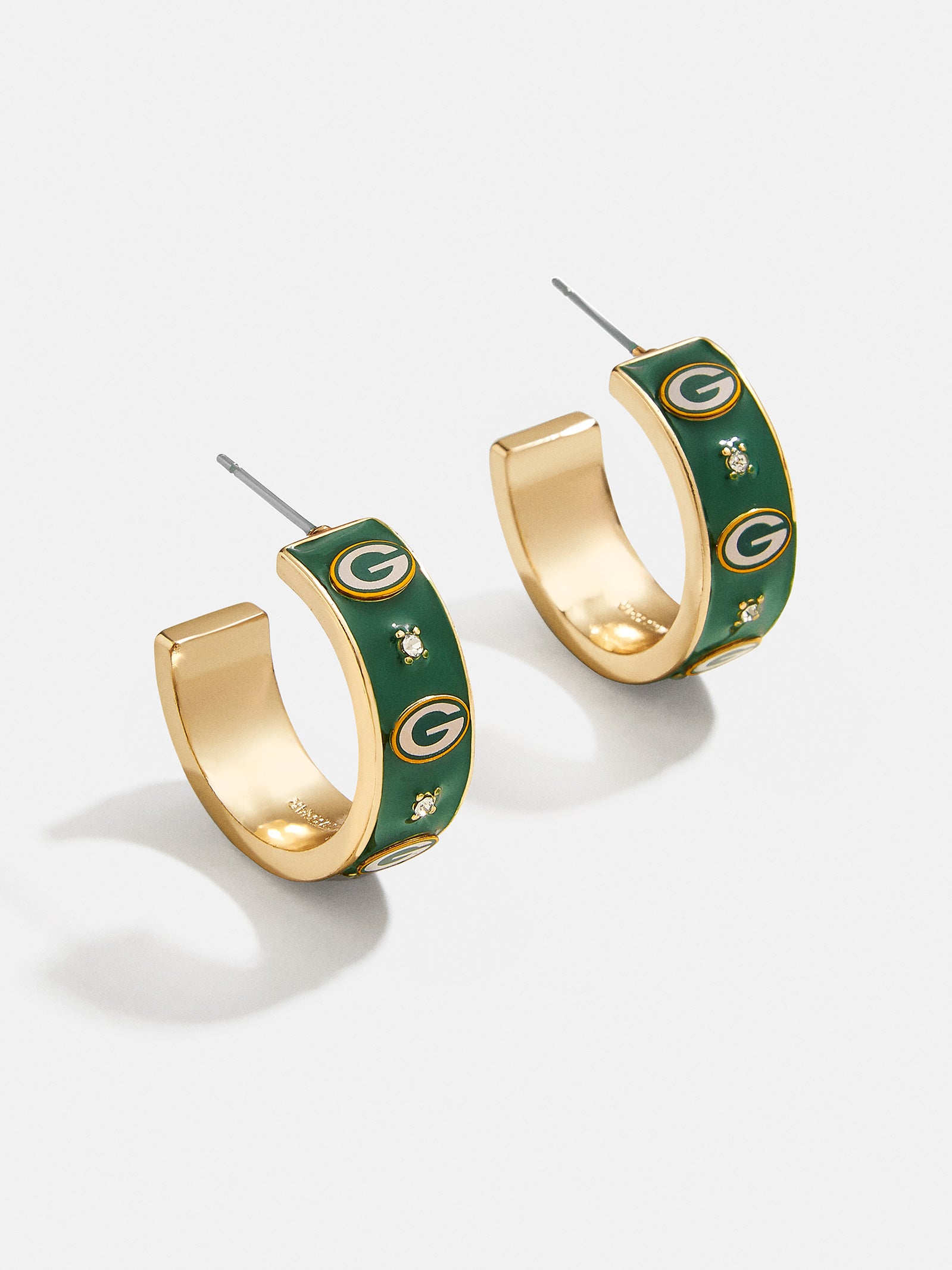 Premium Green Bay Packers Enamel Hoop Earrings by WEAR x Erin Andrews - Ultimate Team Pride