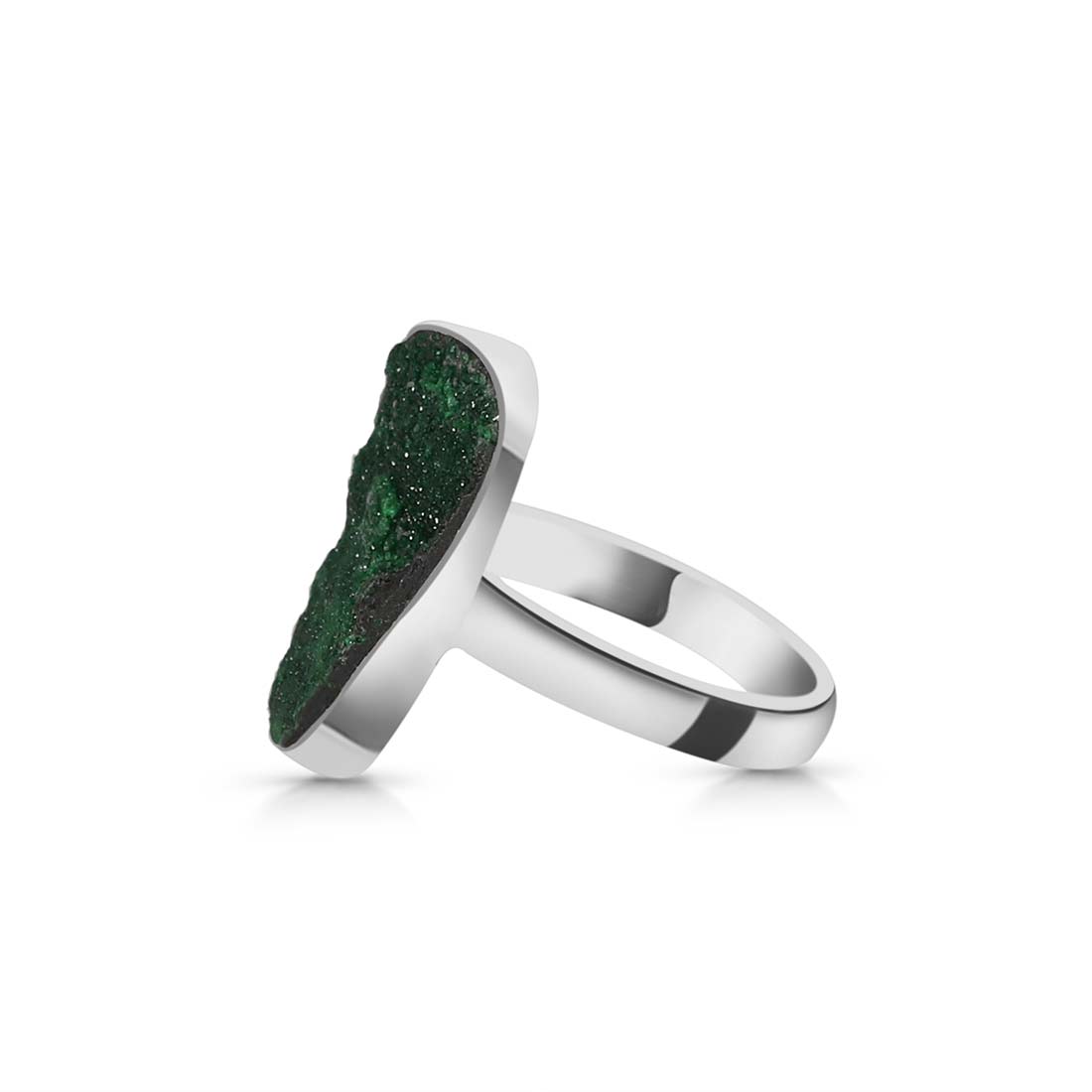 Premium Uvarovite Druzy Statement Ring - UVR-R-38