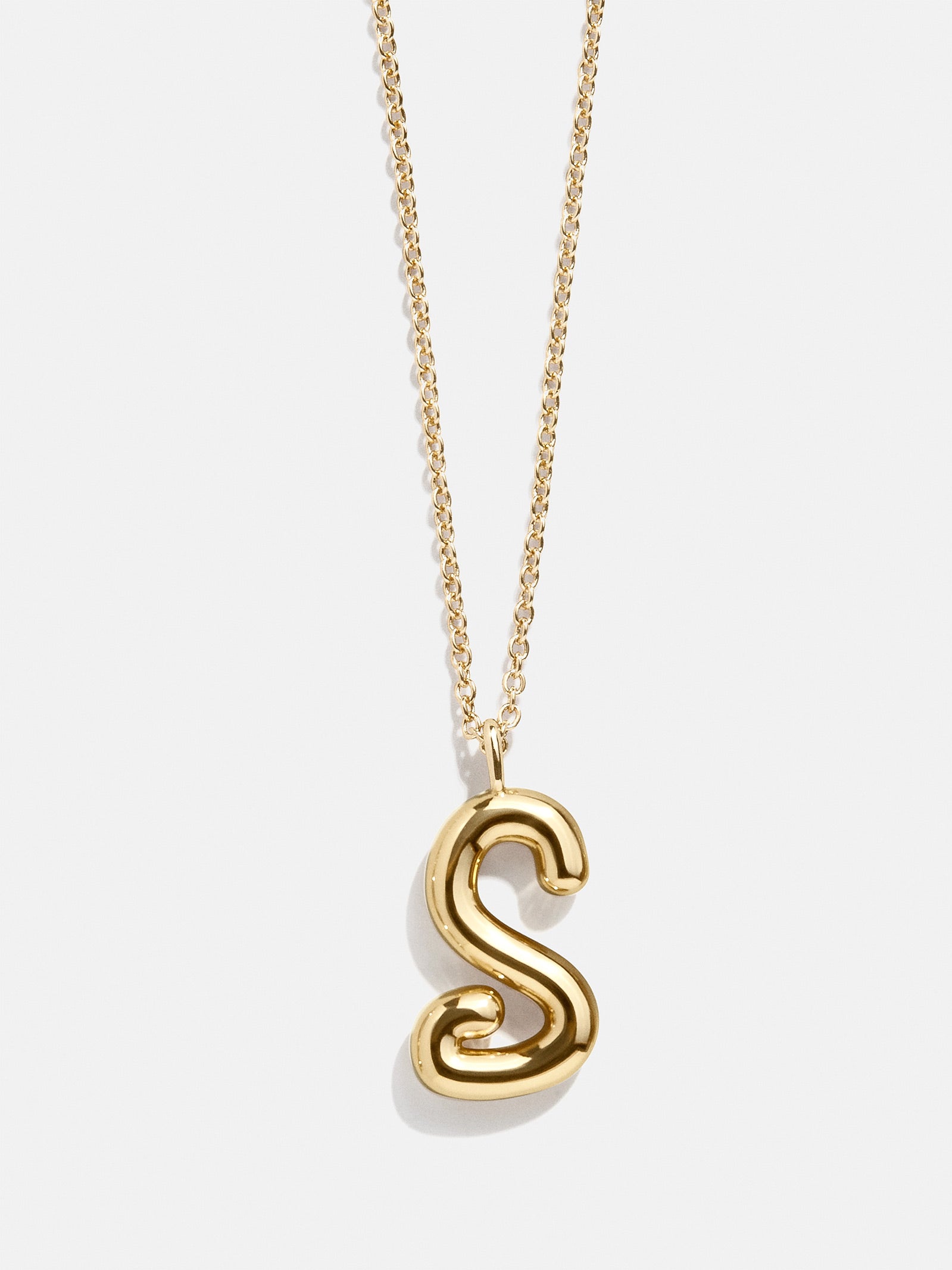 Premium 3D Bubble Script Initial Necklace - Modern Personalized Jewelry