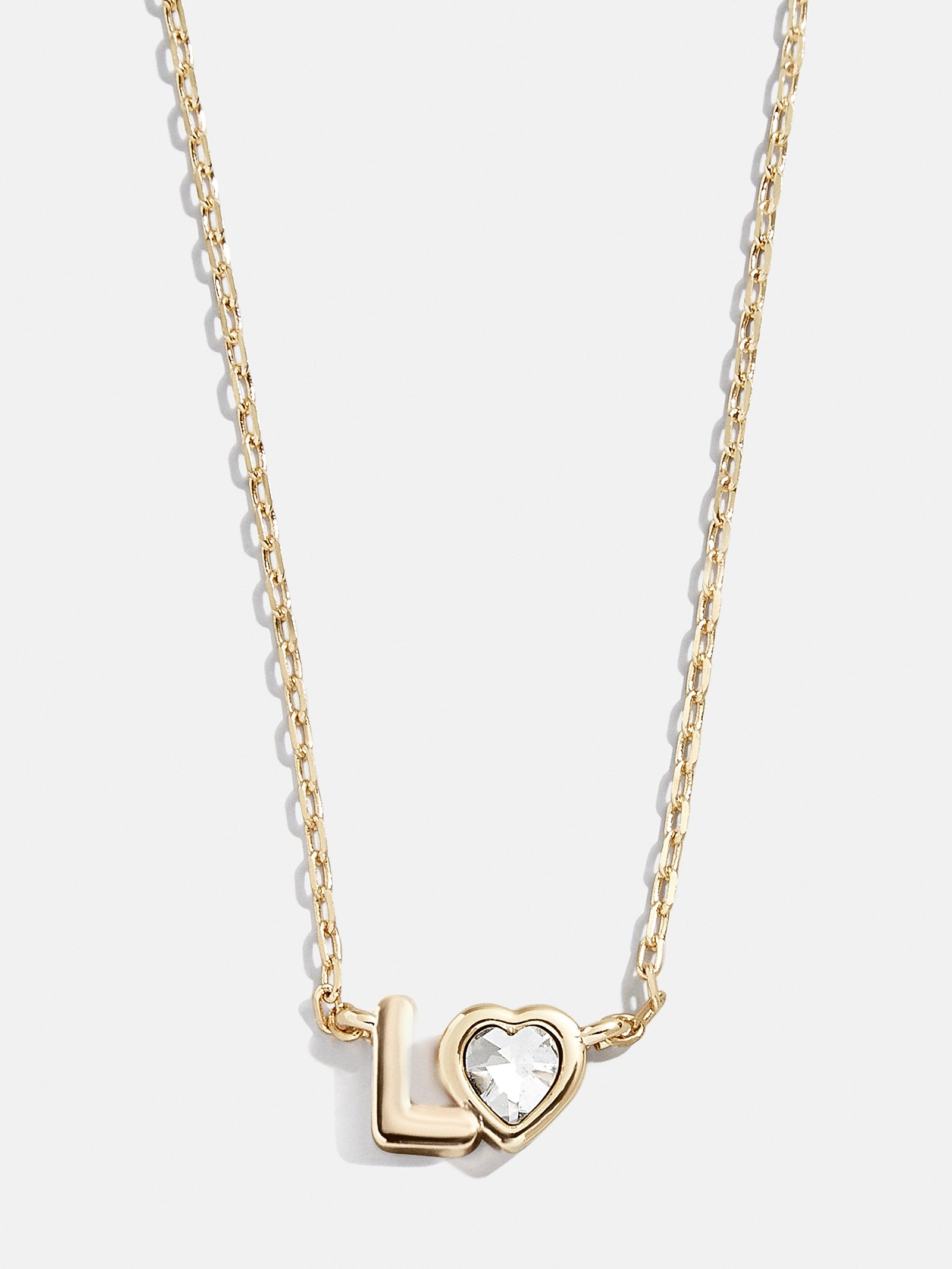 Premium Fiona Initial Necklace - Gold & Crystal Heart