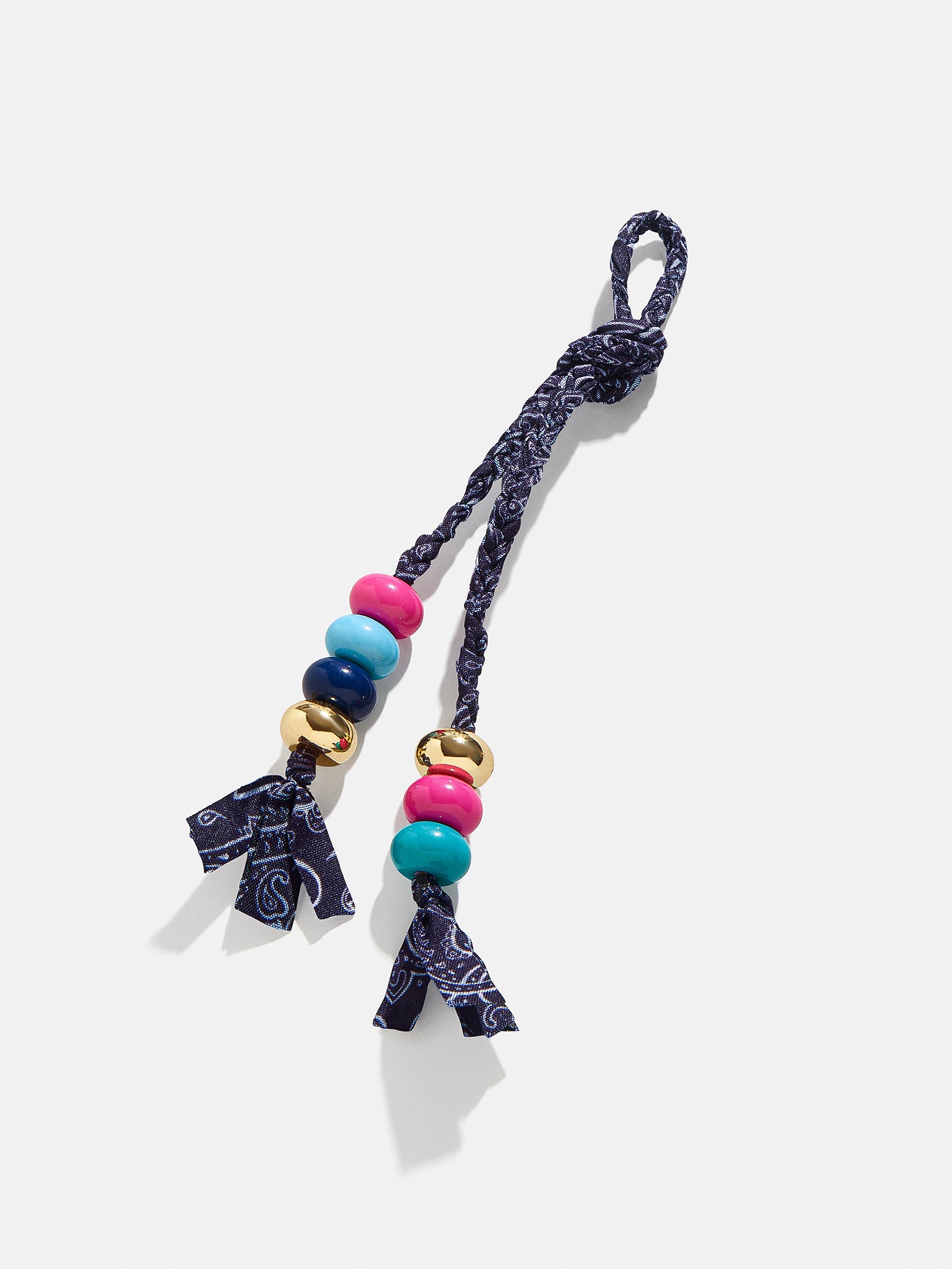 Ultimate Blue Braided Bandana Bag Charm - Premium Style Upgrade