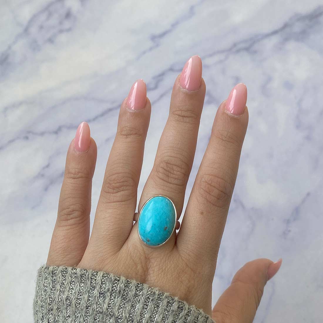 Premium Turquoise Adjustable Ring - Ultimate Elegance (TRQ-R-163)