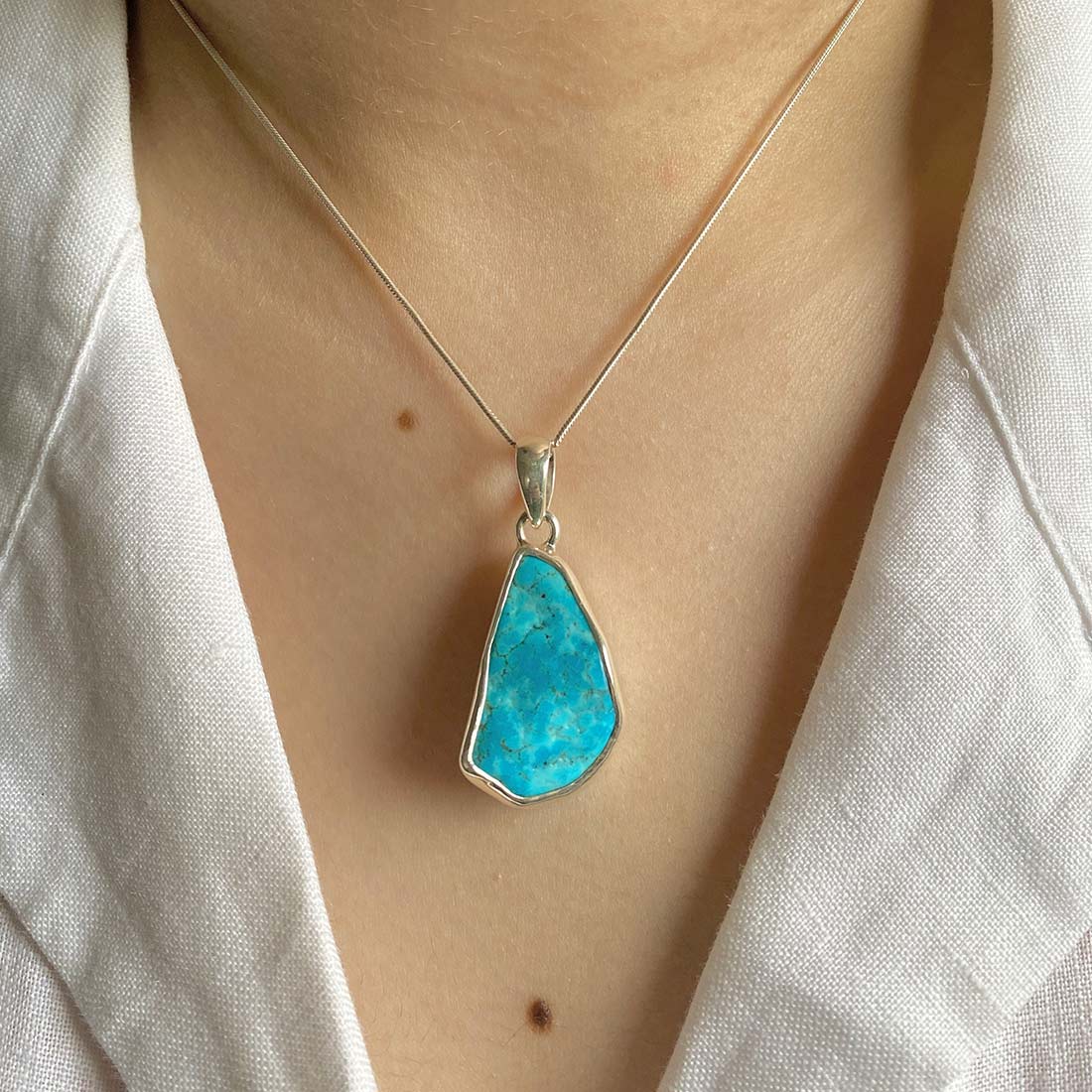 Premium Turquoise Rough Pendant - Ultimate Statement Jewelry (TRQ-P-37)