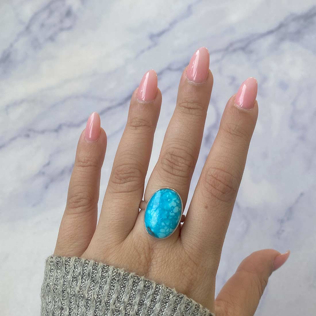 Premium Turquoise Adjustable Statement Ring - TRQ-R-145