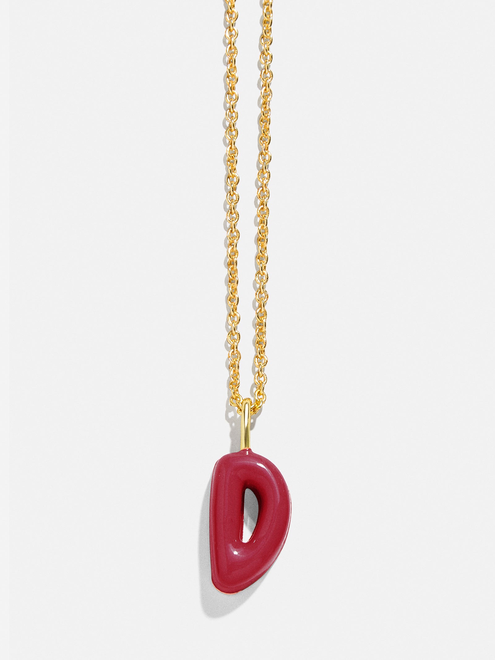 Premium Mini Bubble Initial Enamel Necklace - Dark Red | Modern & Stylish