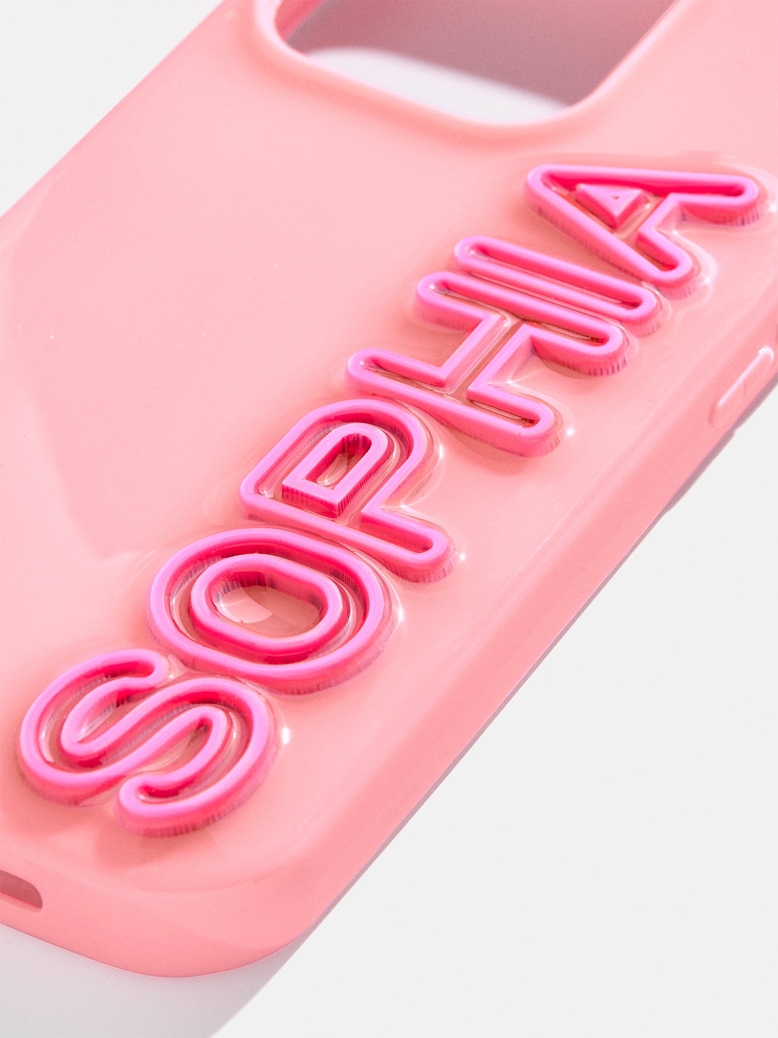 Premium Custom iPhone Case - Blush Pink with 3D Acrylic Design