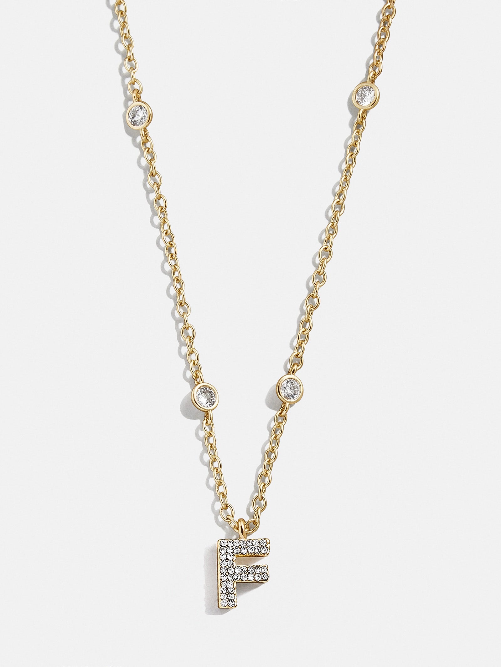 Premium Pavé Initial Yasmine Necklace - Gold Plated, Personalized Elegance