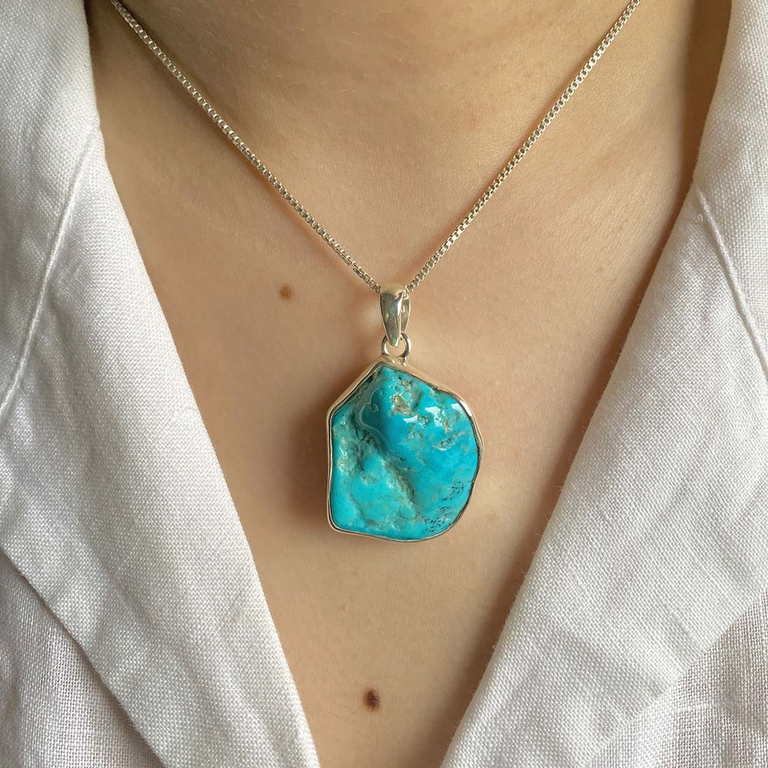 Premium Turquoise Rough Pendant - Authentic Sagacia Jewelry (TRQ-P-49)