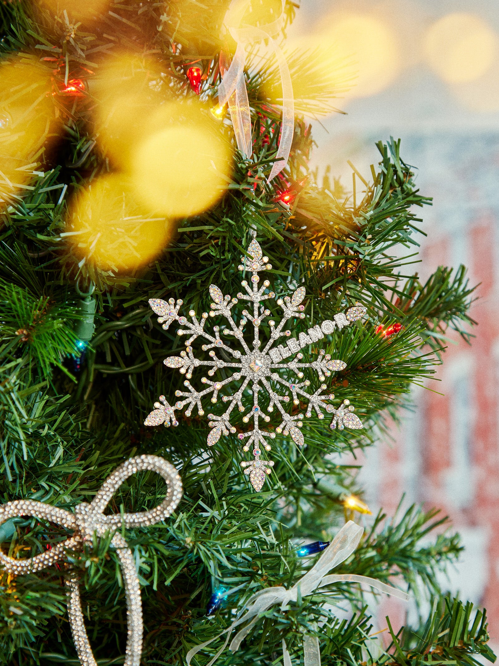 Premium Silver Custom Snowflake Ornament - Personalized Sparkle