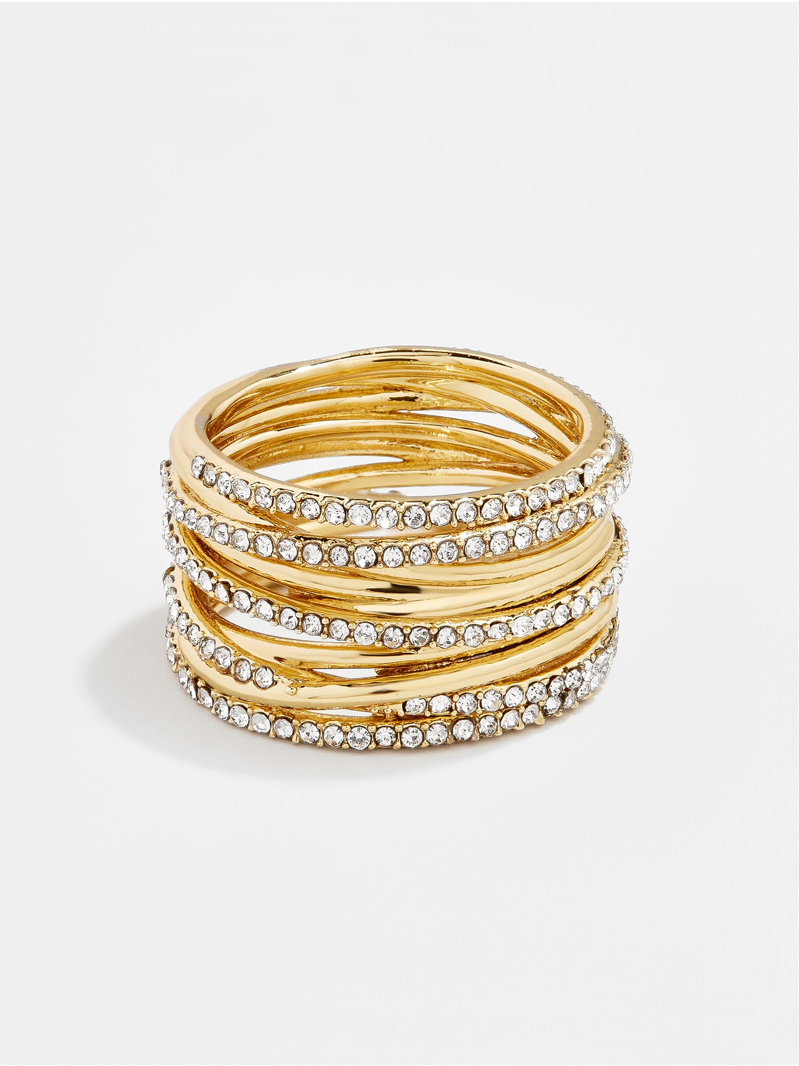 Ultimate Jamila Ring - Gold & Pavé Stacked Design