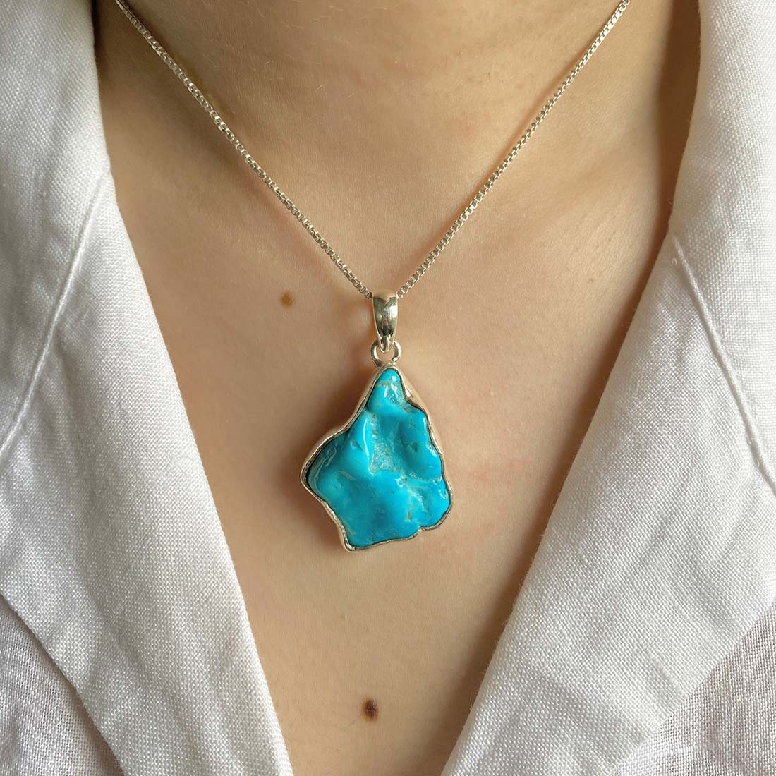 Premium Turquoise Rough Pendant - Authentic Sagacia Jewelry (TRQ-P-43)