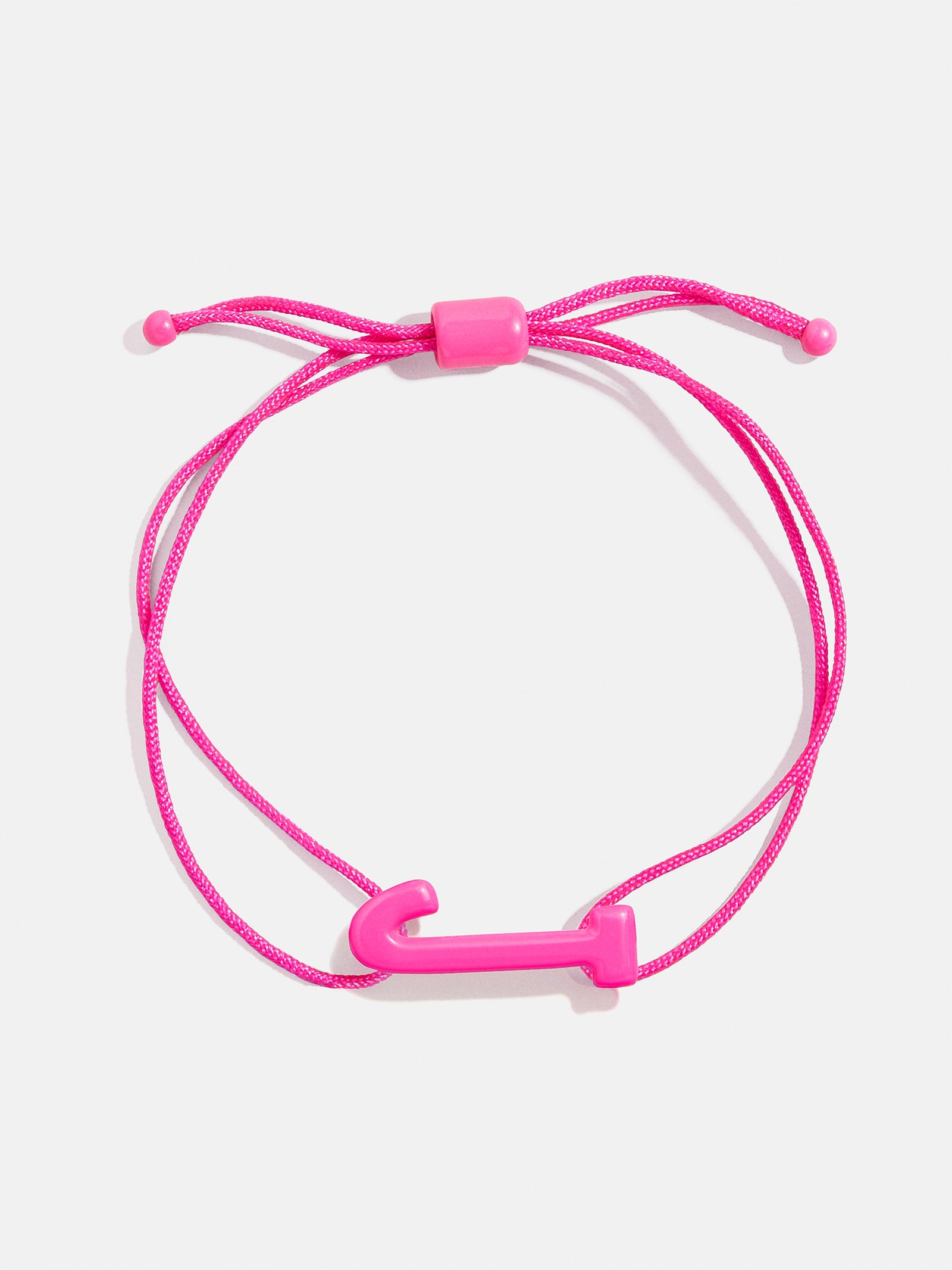 Premium East West Initial Cord Bracelet - Vibrant Hot Pink