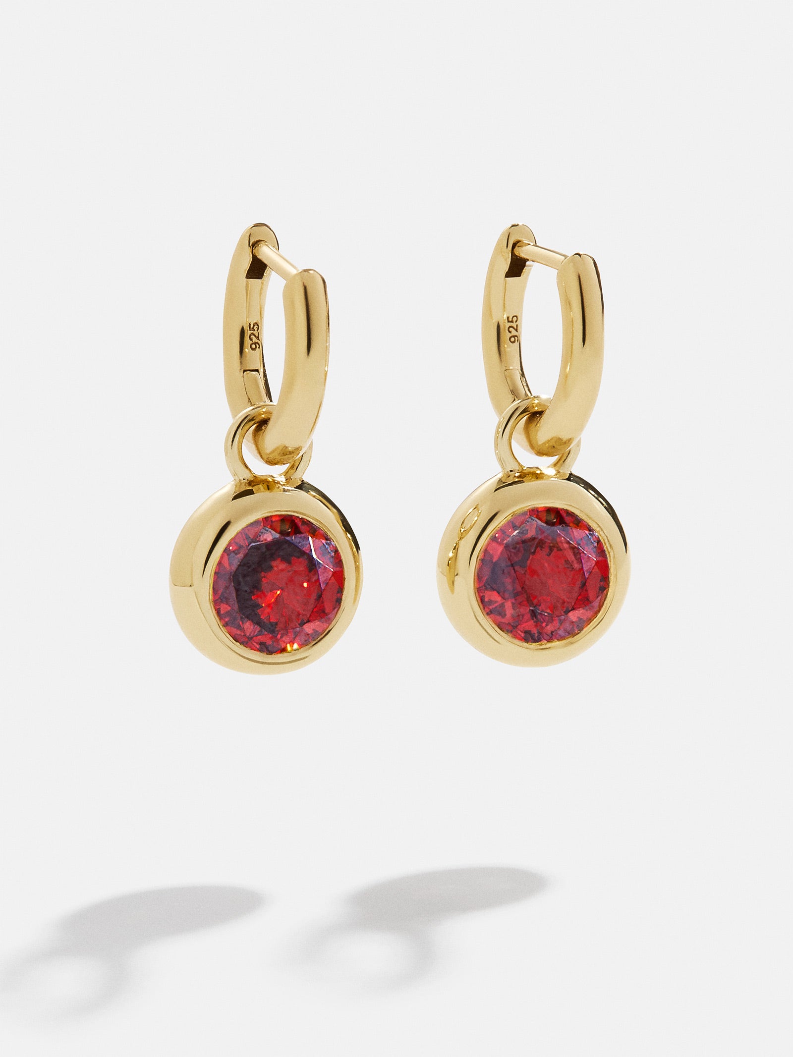 Premium 18K Gold Garnet Birthstone Drop Earrings - Elegant & Timeless