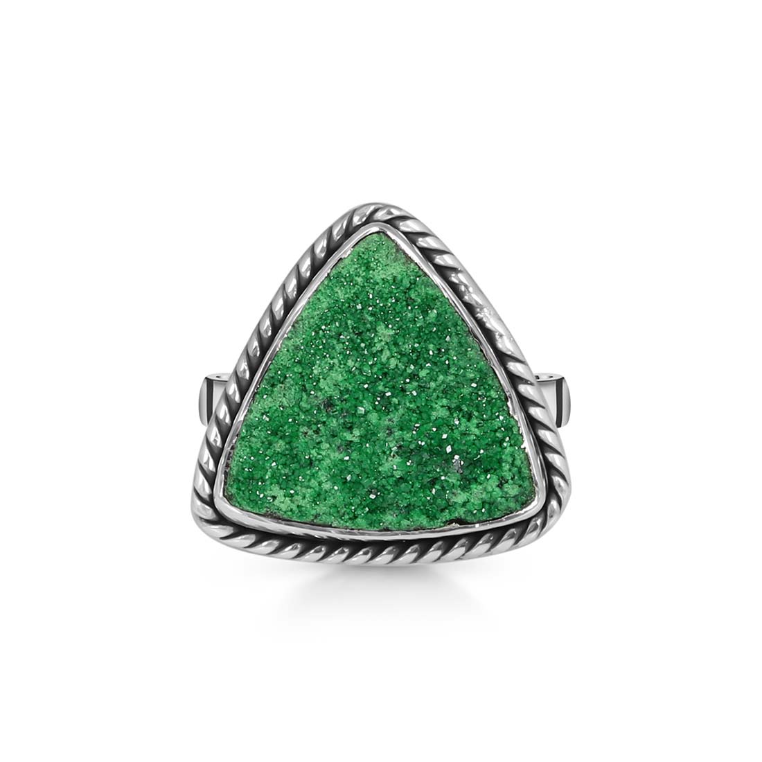 Premium Uvarovite Druzy Statement Ring - UVR-R-33