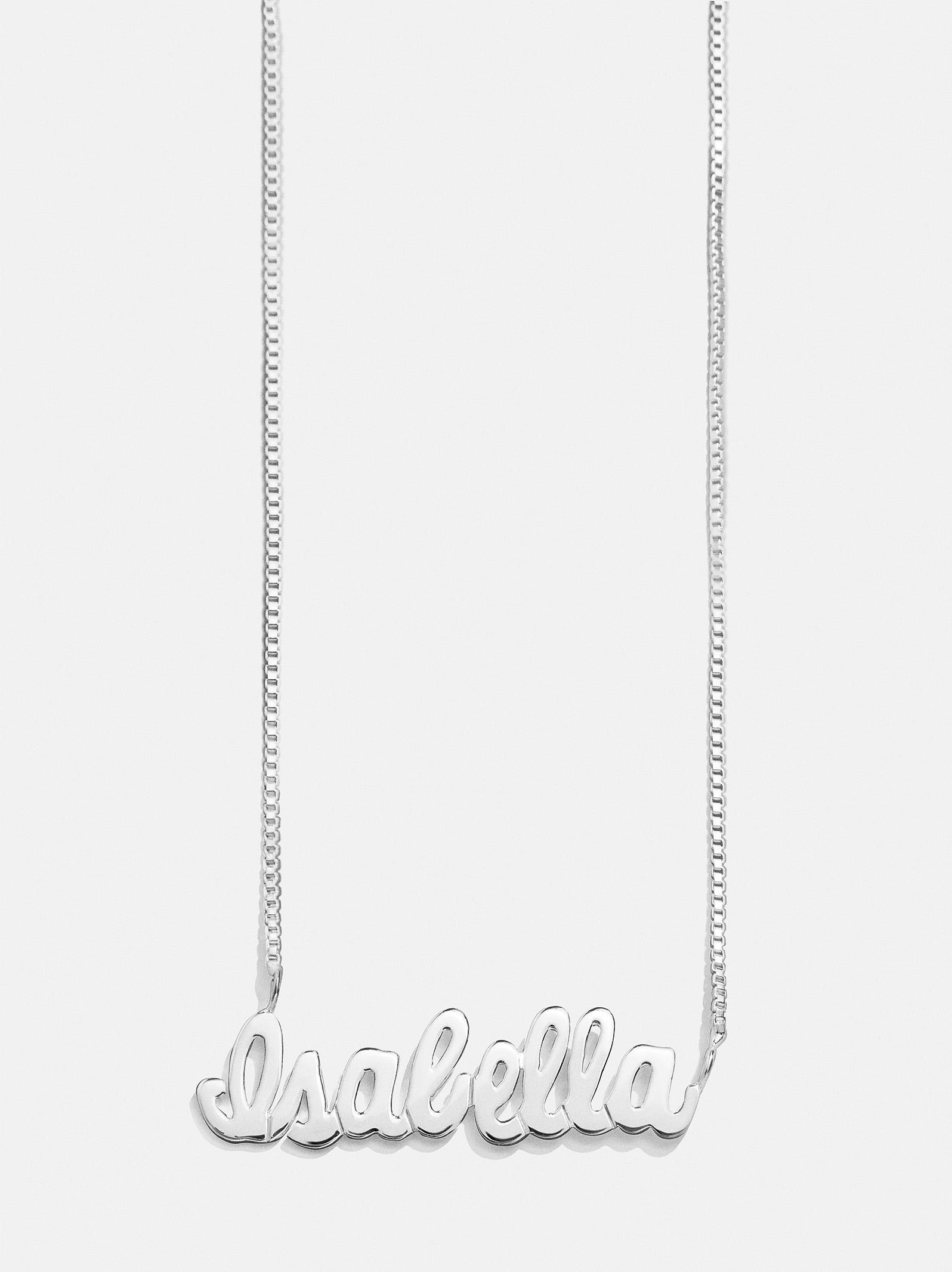 Premium Sterling Silver Custom Nameplate Necklace - Personalized Elegance