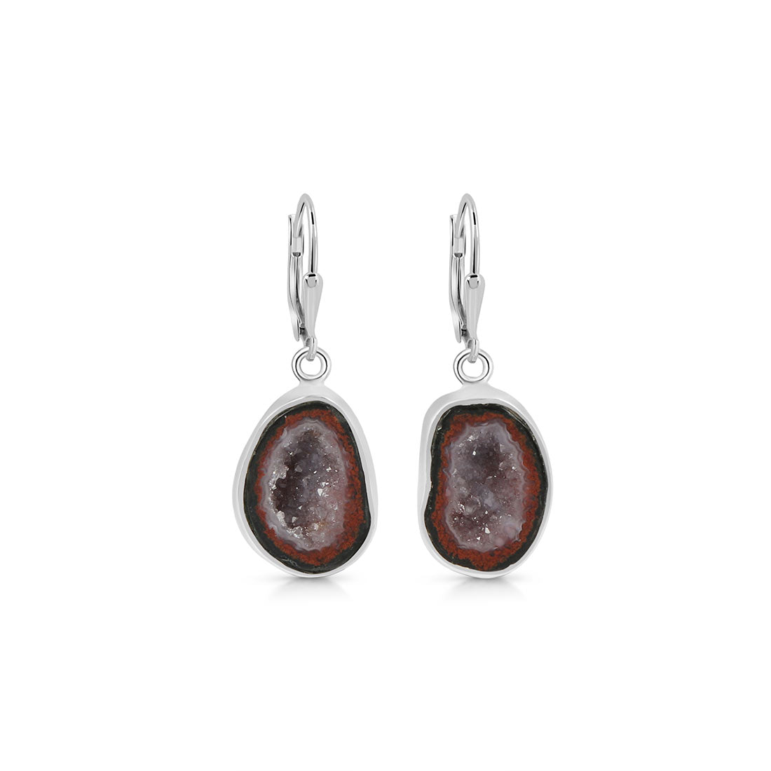 Premium Coconut Geode Earrings - Authentic Sagacia Statement Jewelry