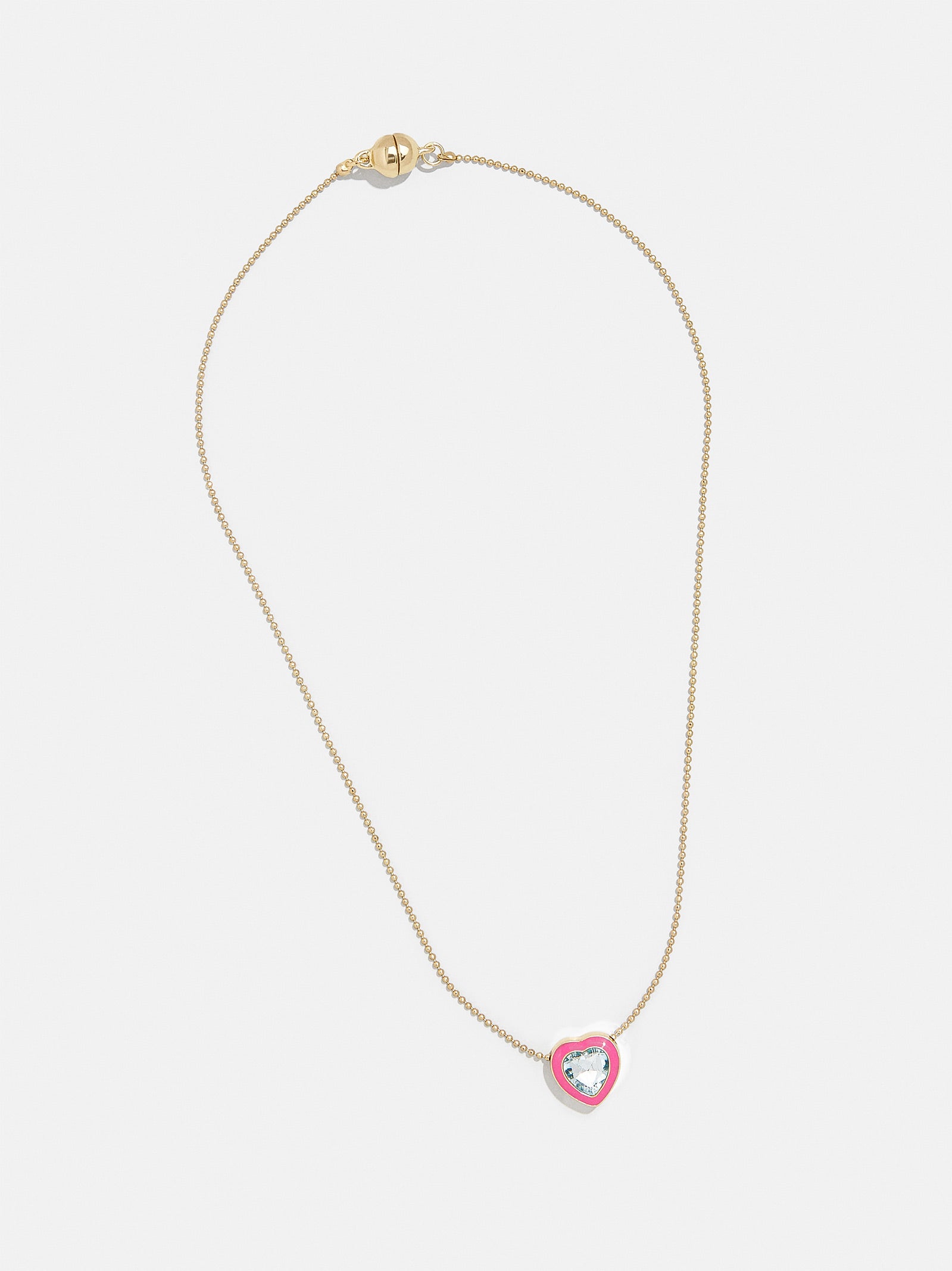 Premium Heart of Gold Kids' Necklace - Enamel & Crystal Pendant