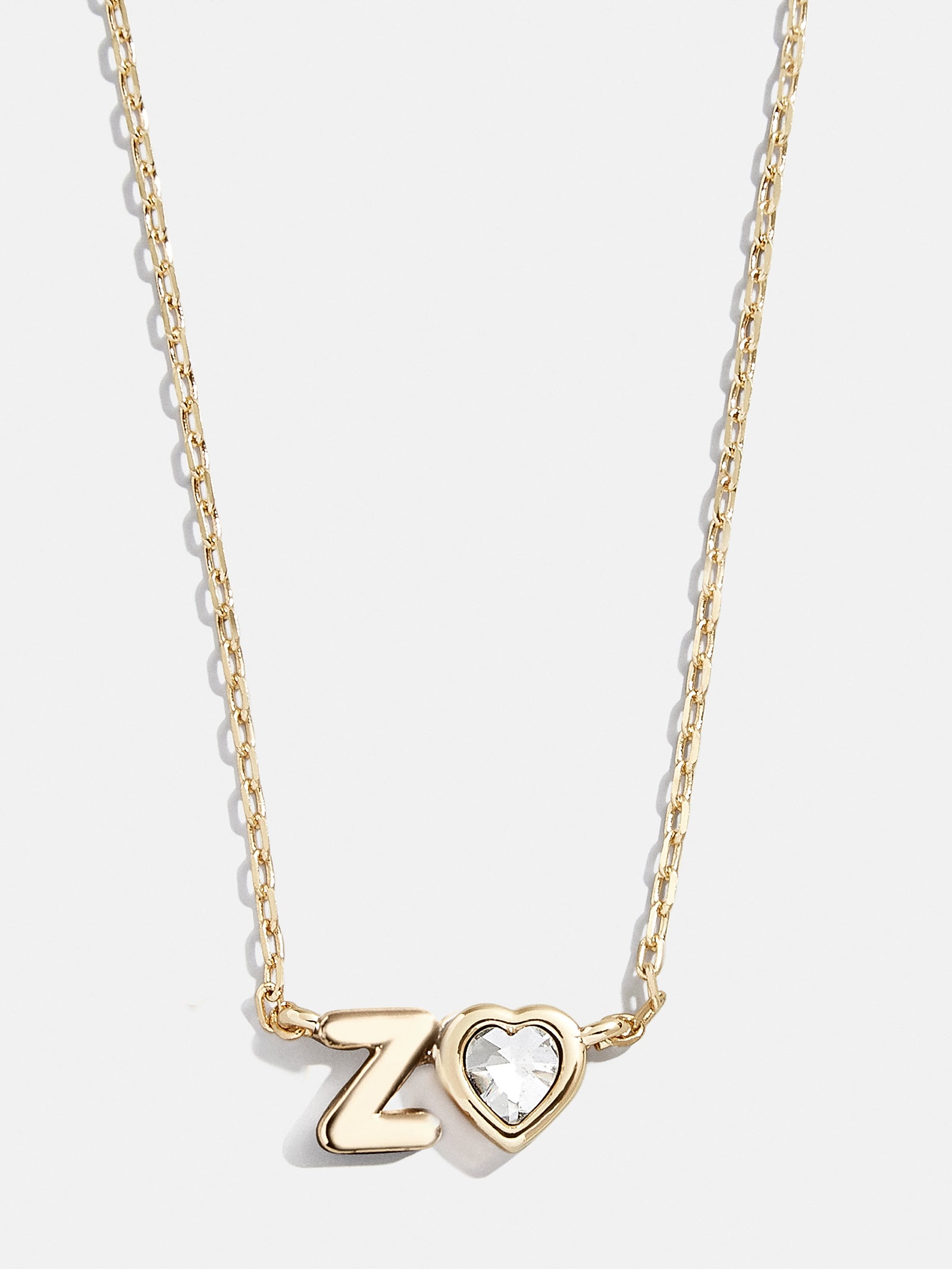 Premium Fiona Initial Necklace - Gold & Crystal Heart