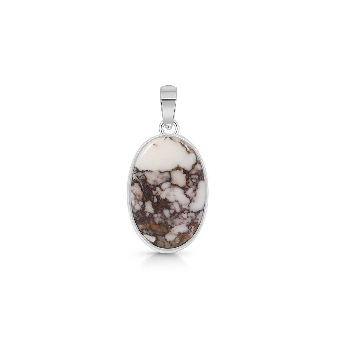 Premium Wild Horse Jasper Pendant - Elegant 925 Sterling Silver Jewelry