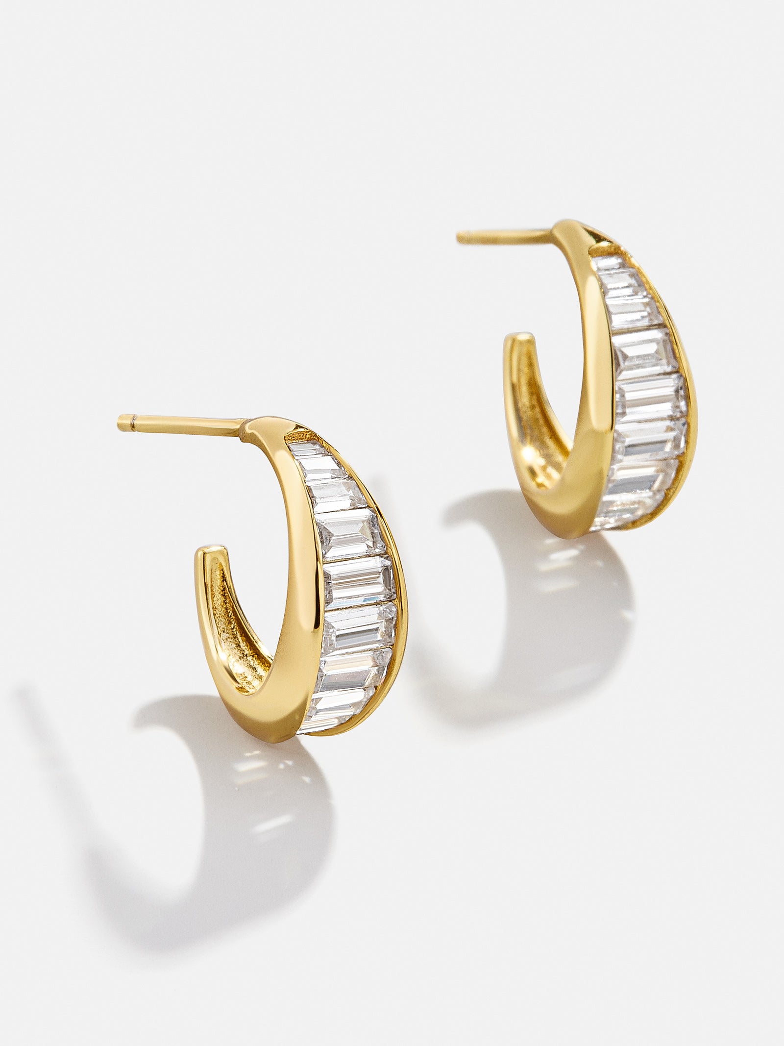 Premium Tina 18K Gold Hoop Earrings with Pavé Stones