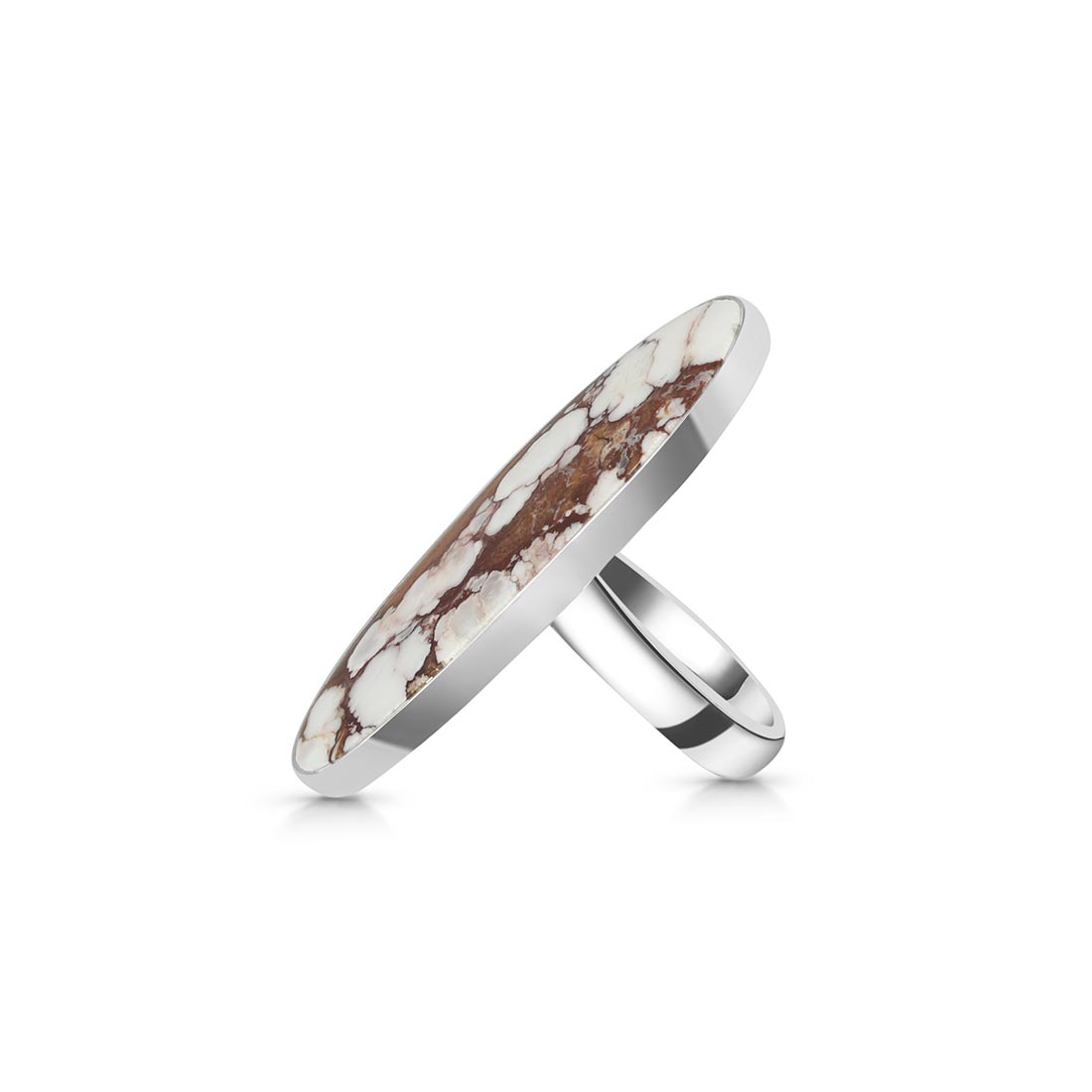 Premium Wild Horse Jasper Adjustable Ring - Elegant 925 Sterling Silver (WOJ-R-60)