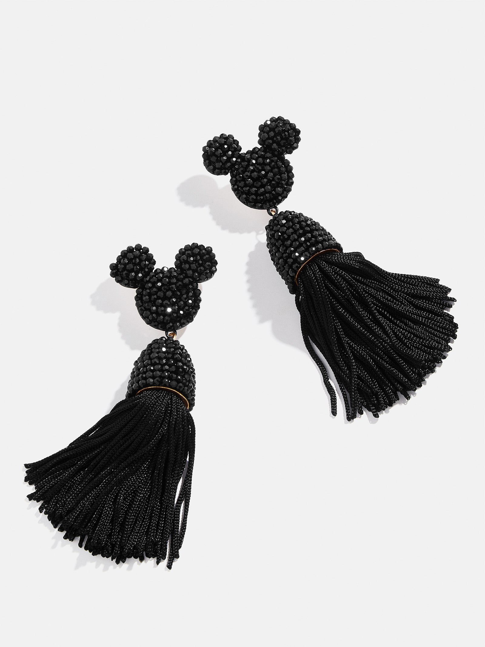 Premium Disney Mickey Mouse Tassel Earrings - Ultimate Black Style