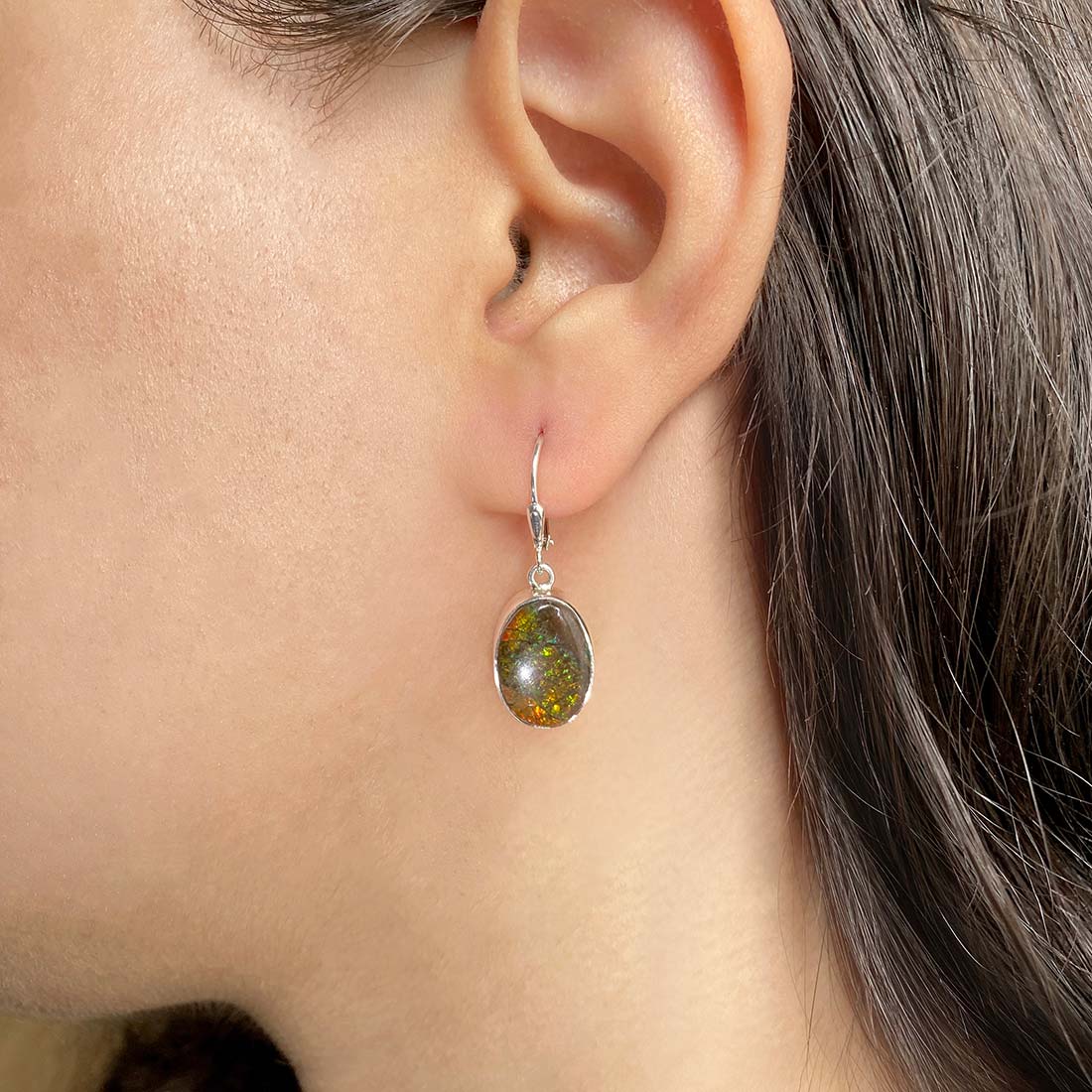 Premium Ammolite Statement Earrings - AML-E-28