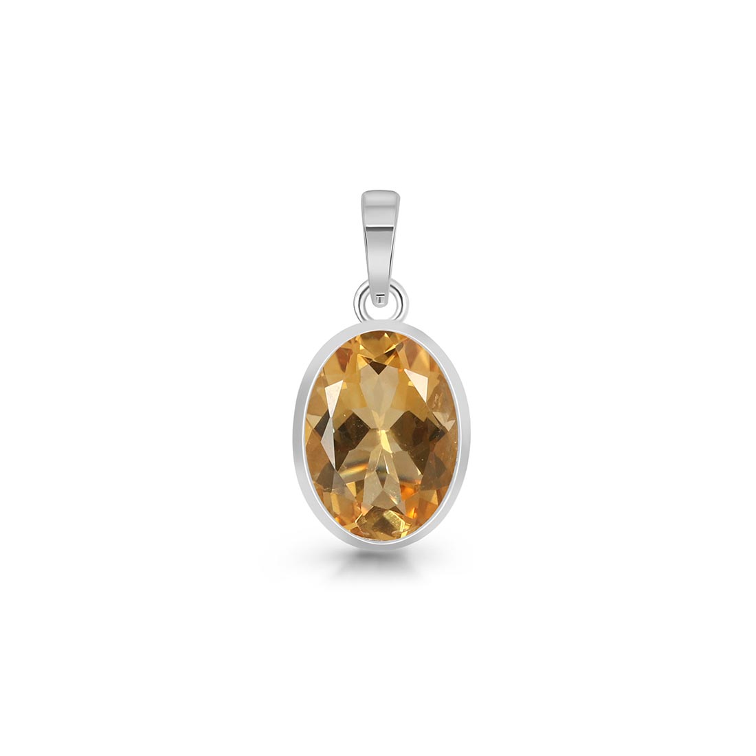 Premium Citrine Pendant - Elegant 925 Sterling Silver Jewelry