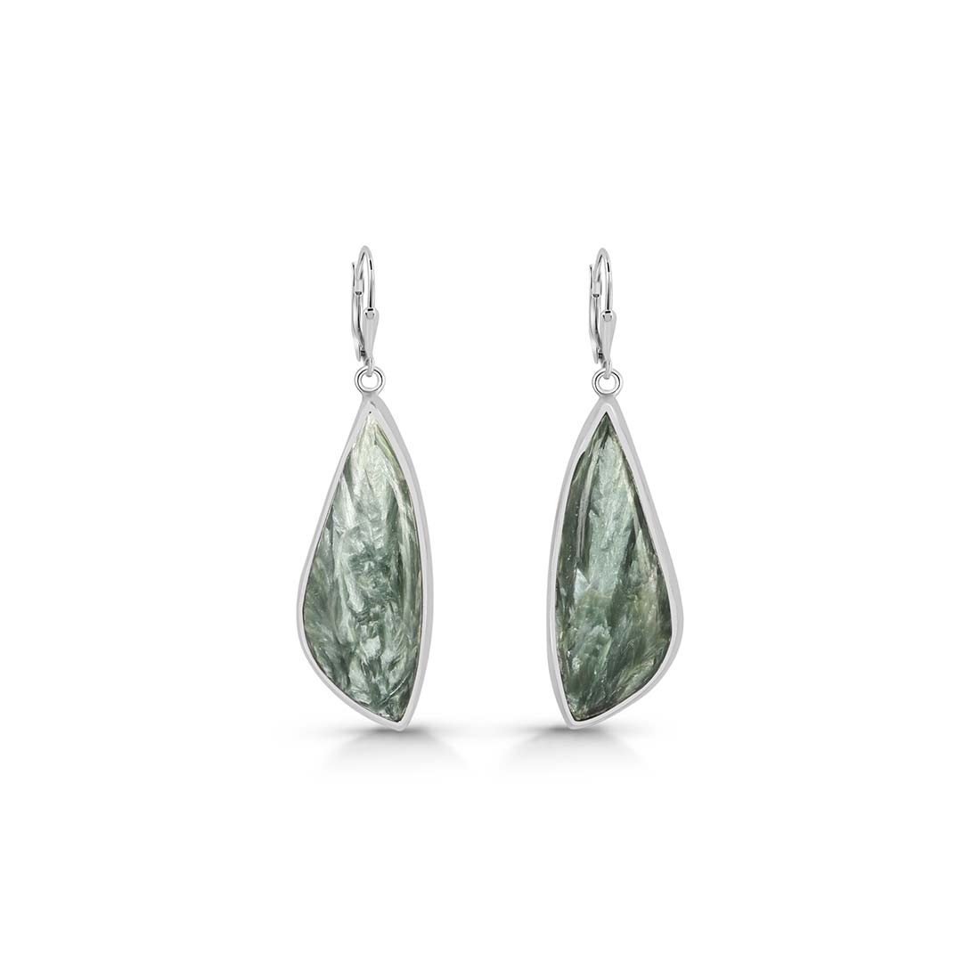 Premium Seraphinite Statement Earrings - SER-E-16