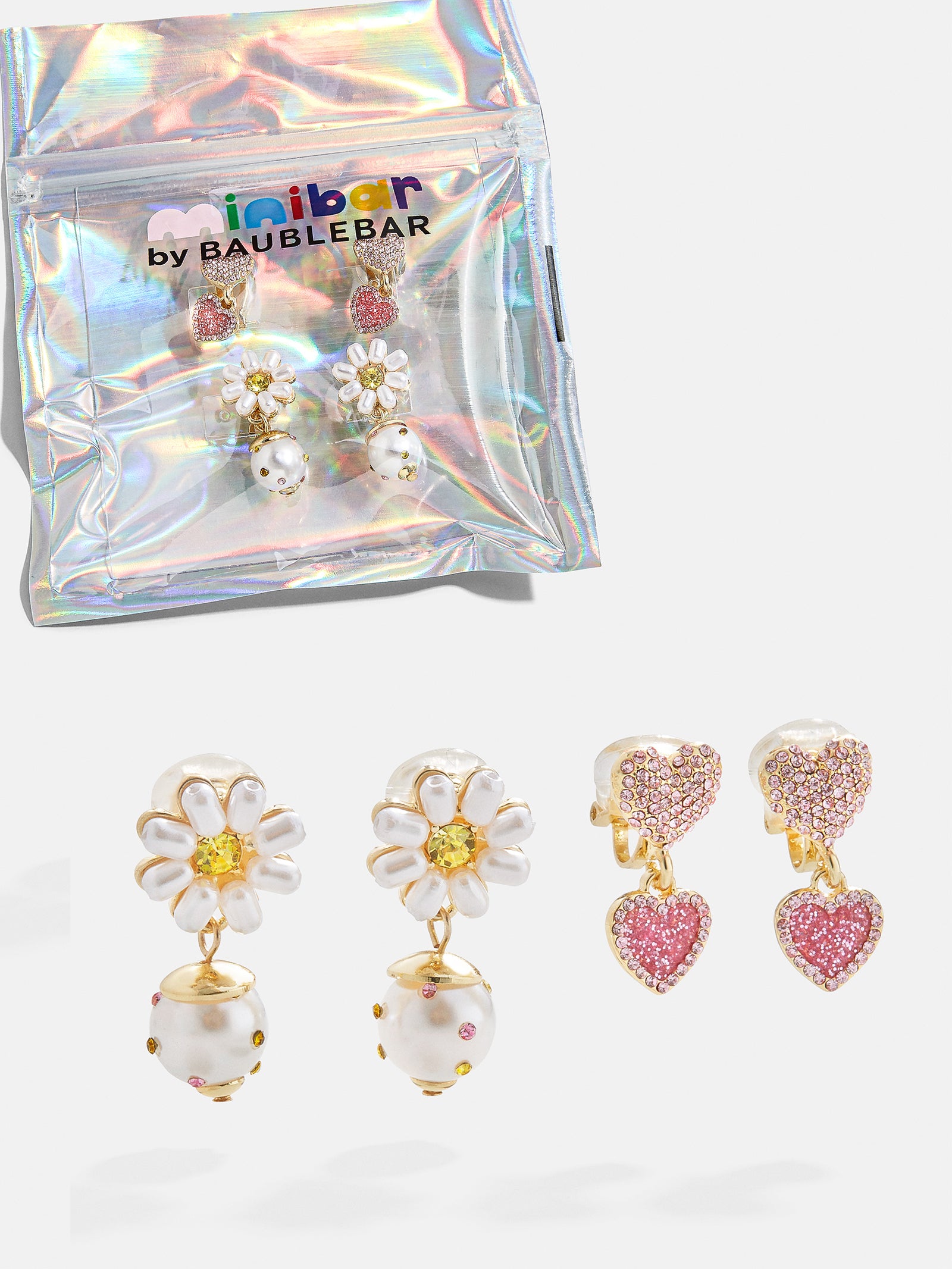 Premium Charley Kids' Clip-On Earring Set - White | Stylish & Safe for Kids