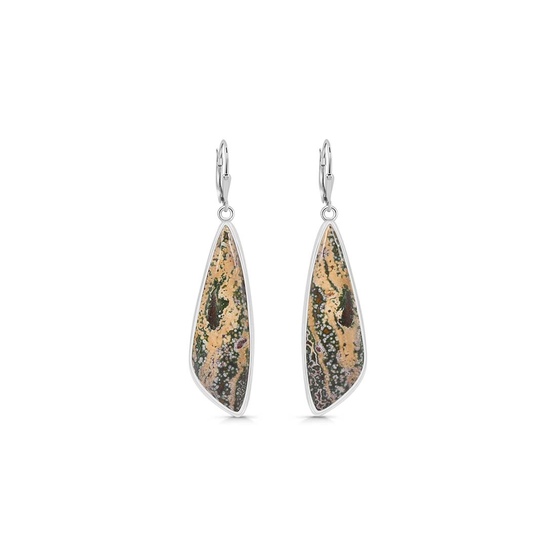 Premium Ocean Jasper Statement Earrings - OCJ-E-28