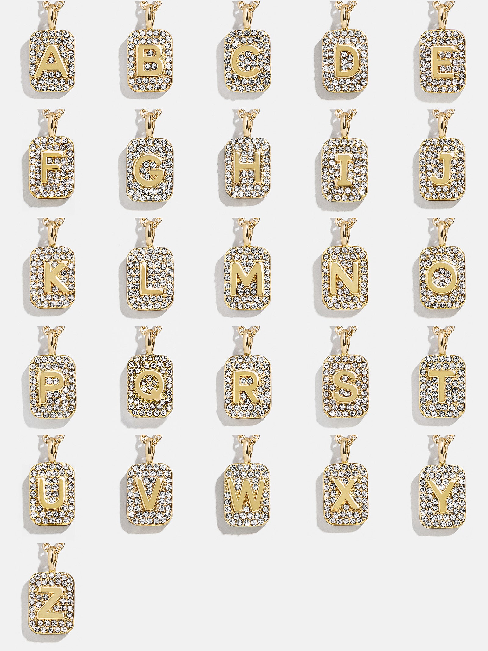 Premium Tina Block Initial Necklace - Gold & Pavé, Personalized Touch