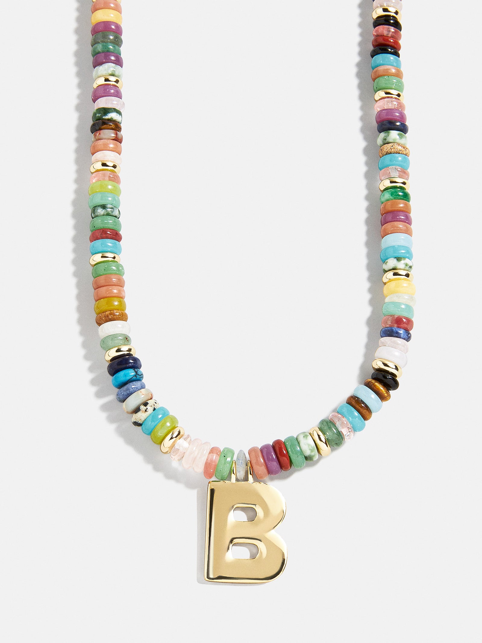 Ultimate Semi-Precious Block Initial Necklace - Personalized & Vibrant