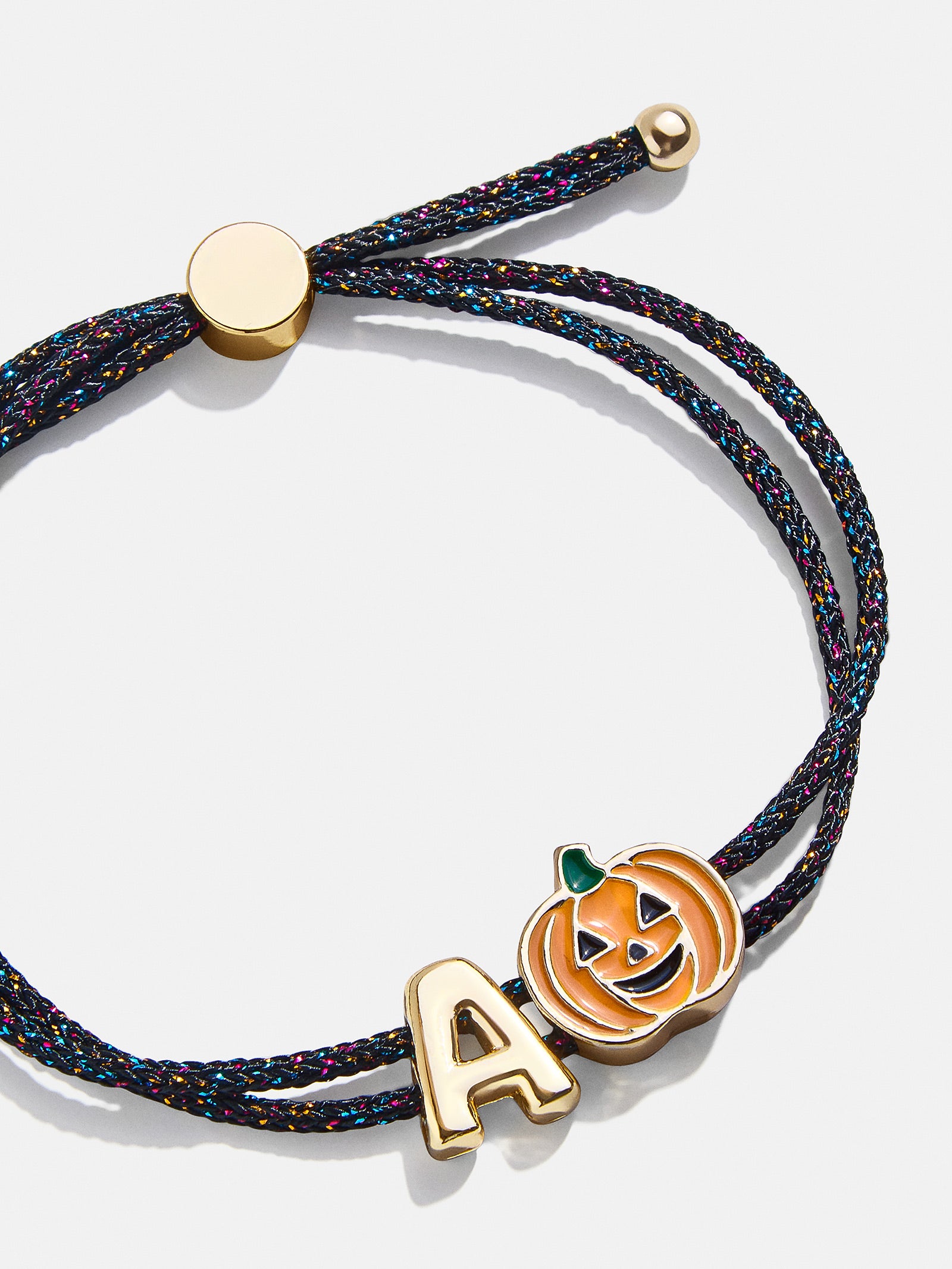 Ultimate Kids' Halloween Initial Bracelet - Festive Orange Pumpkin Charm