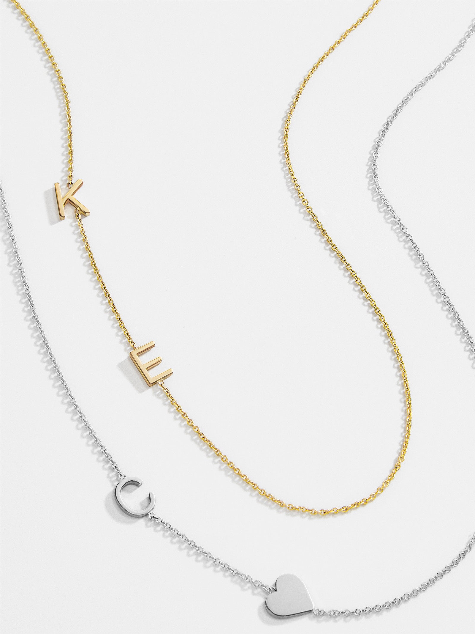 Maya Brenner Premium Asymmetrical Custom Initial Necklace - Personalized with Two Characters