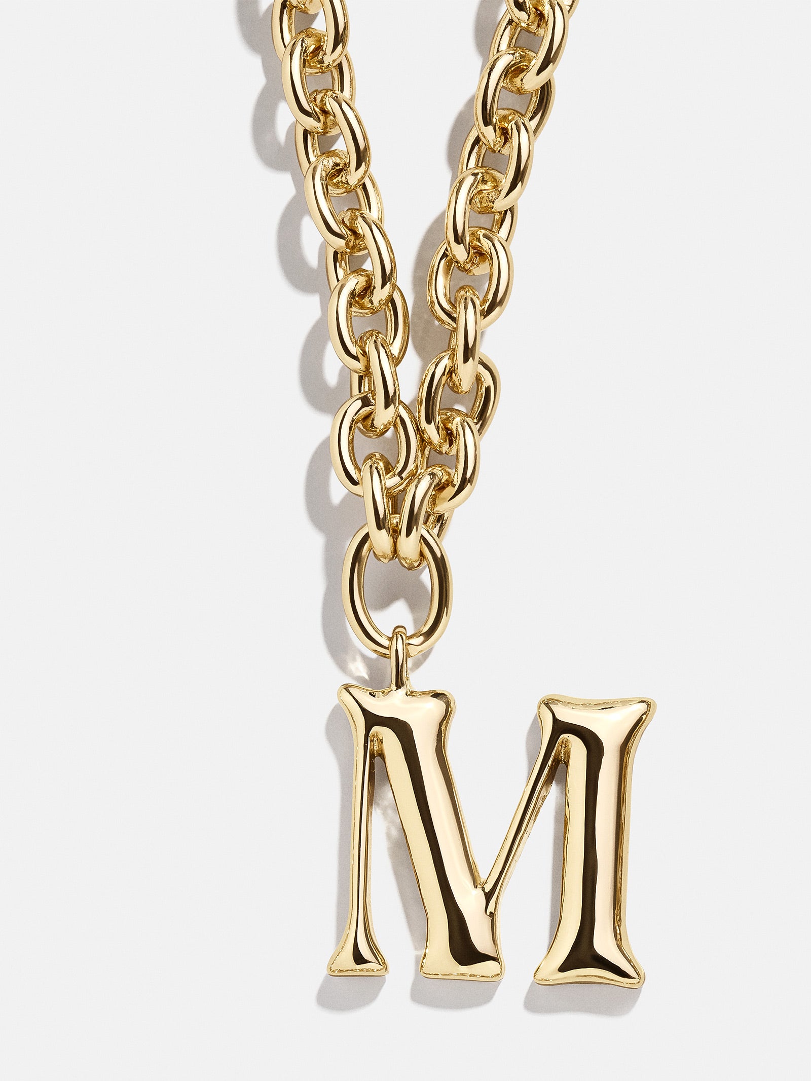 Premium Chunky Charm Initial Necklace - Gold